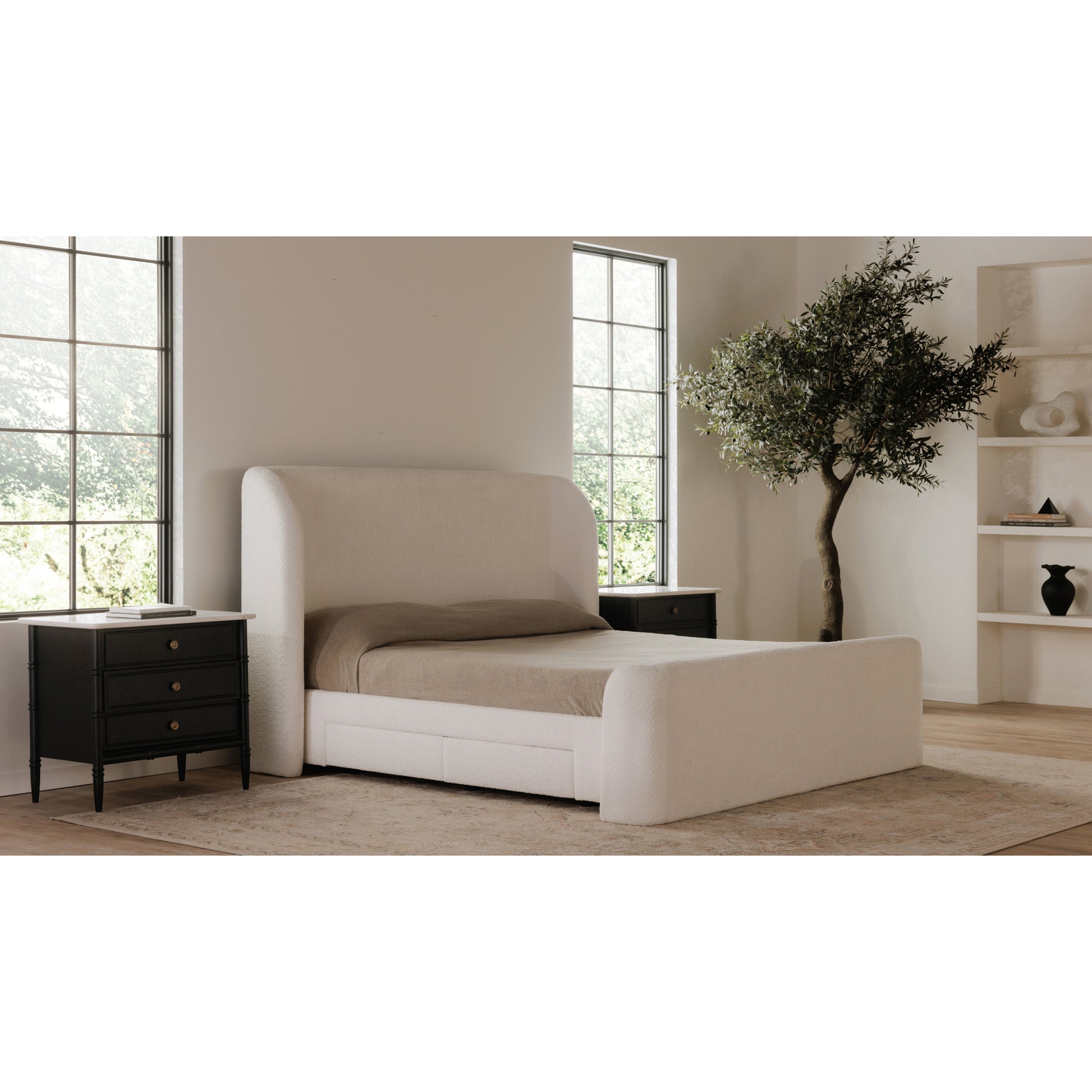 Sophia Queen Storage Bed Cream - Central Designs