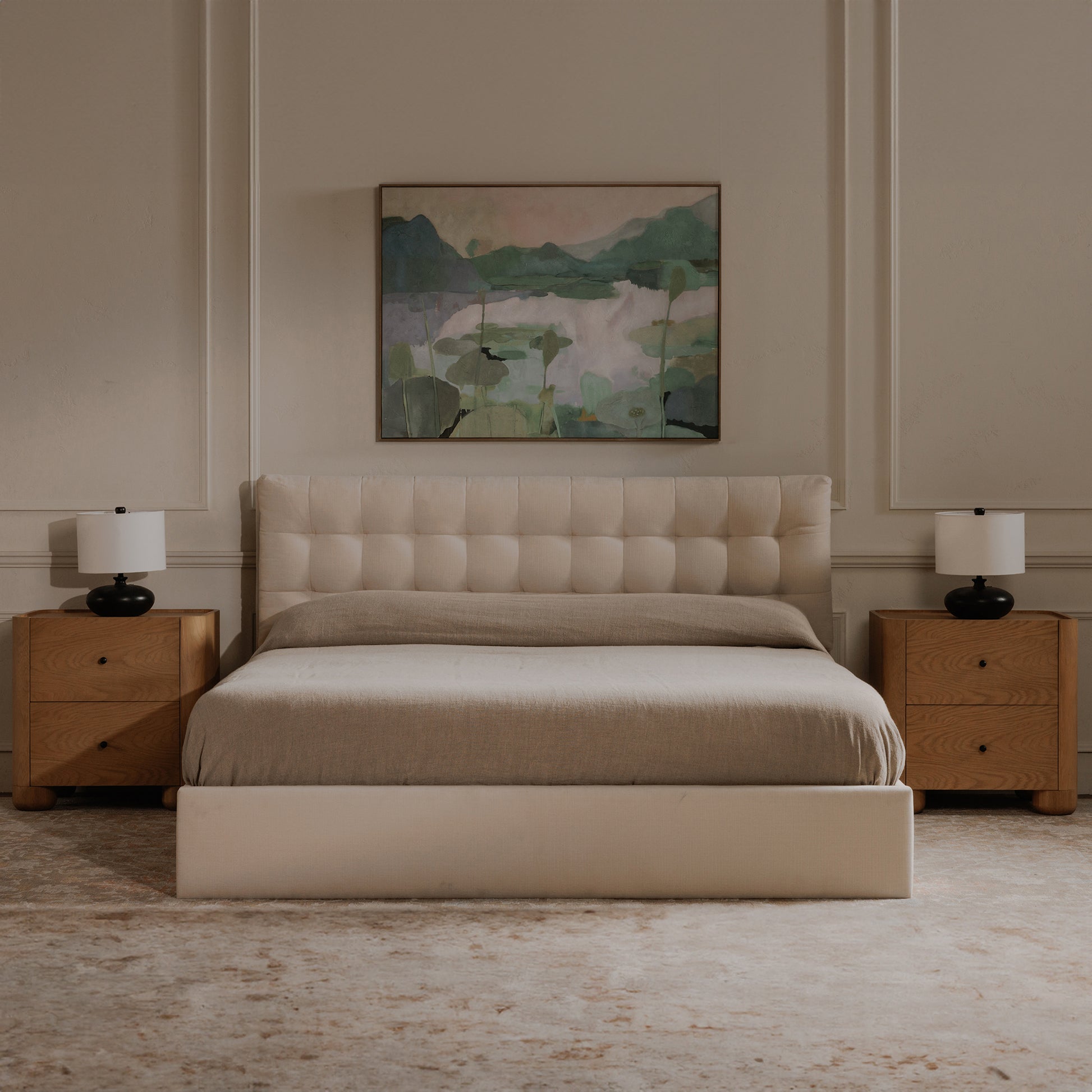 Sebastion Queen Storage Bed Cream - Central Designs