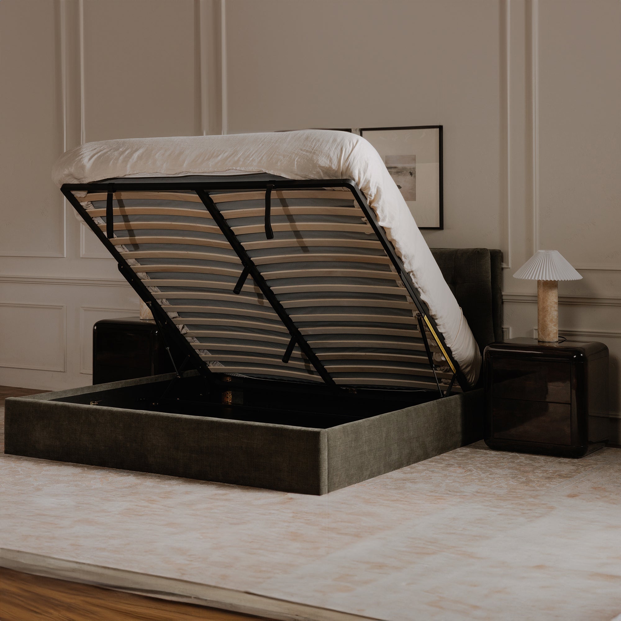 Sebastion Queen Storage Bed Green - Central Designs