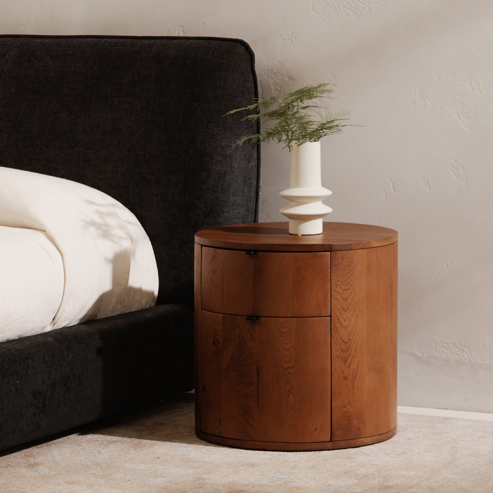 Theo Two Drawer Nightstand Brown - Central Designs