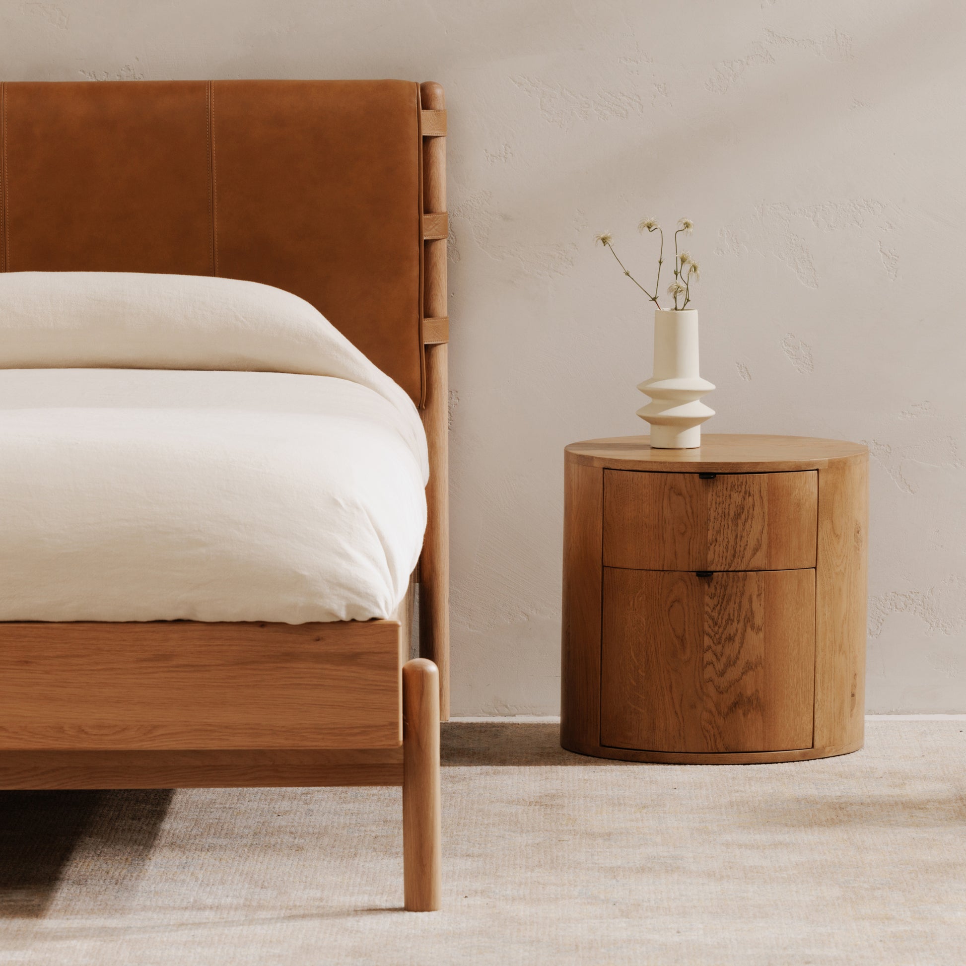 Theo Two Drawer Nightstand Natural - Central Designs