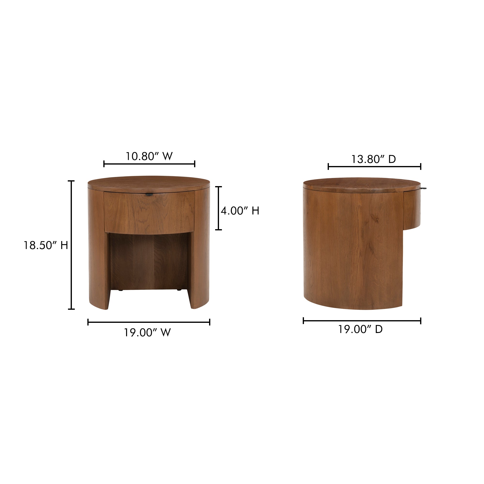 Theo One Drawer Nightstand Brown - Central Designs