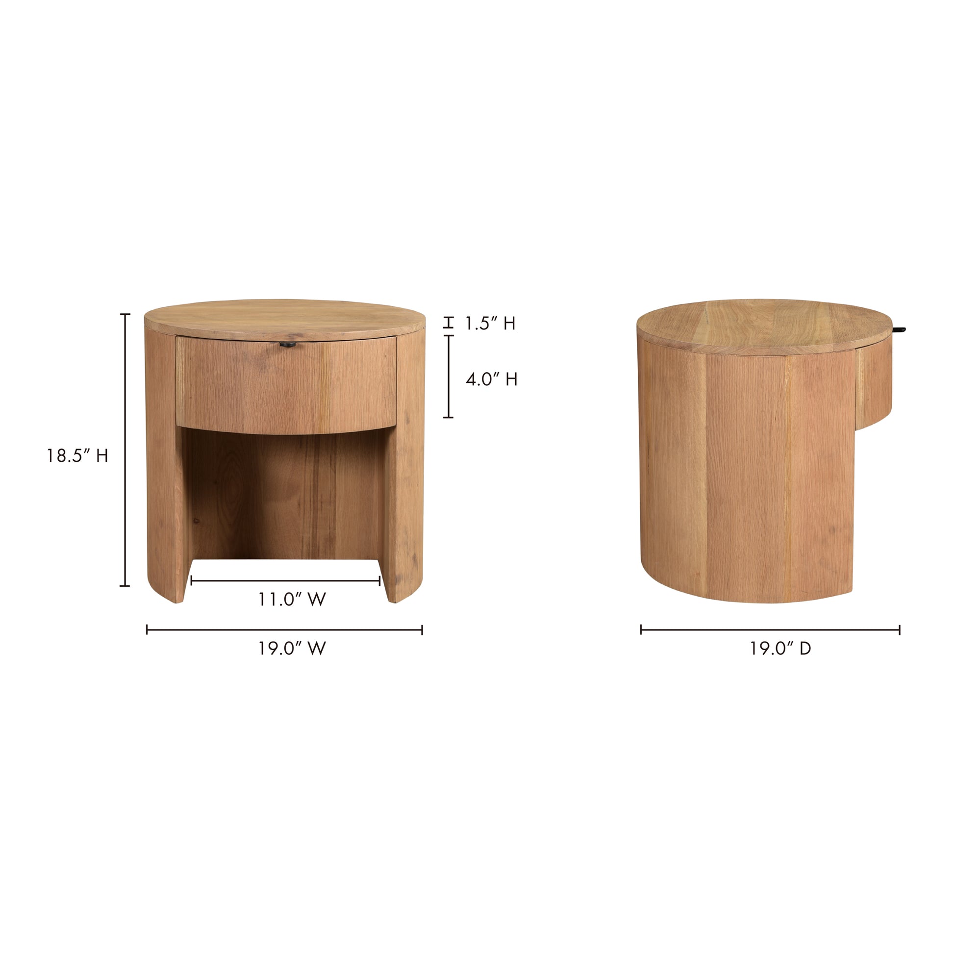 Theo One Drawer Nightstand Natural - Central Designs