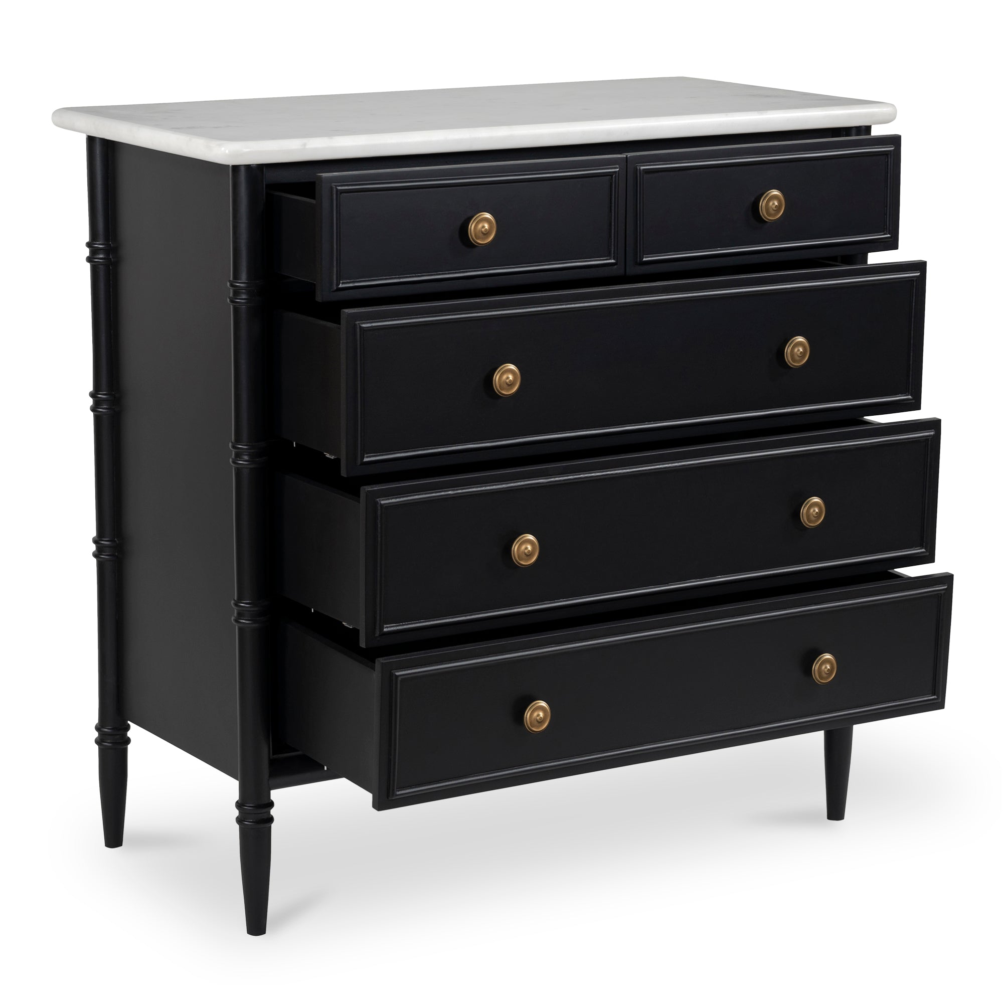 Eleanor 5 Drawer Chest Black - Central Designs