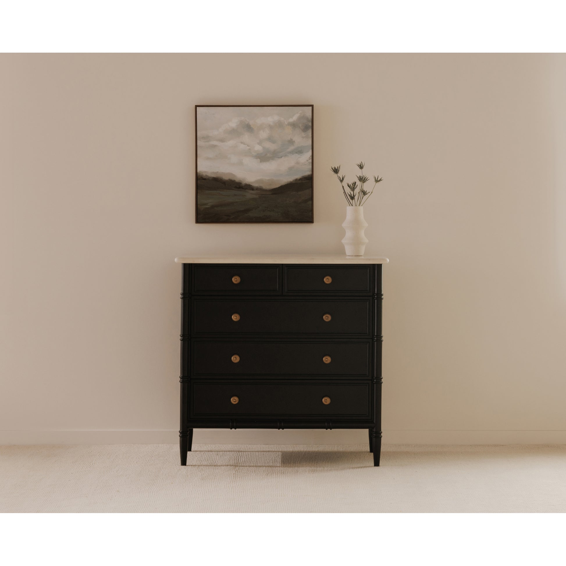 Eleanor 5 Drawer Chest Black - Central Designs