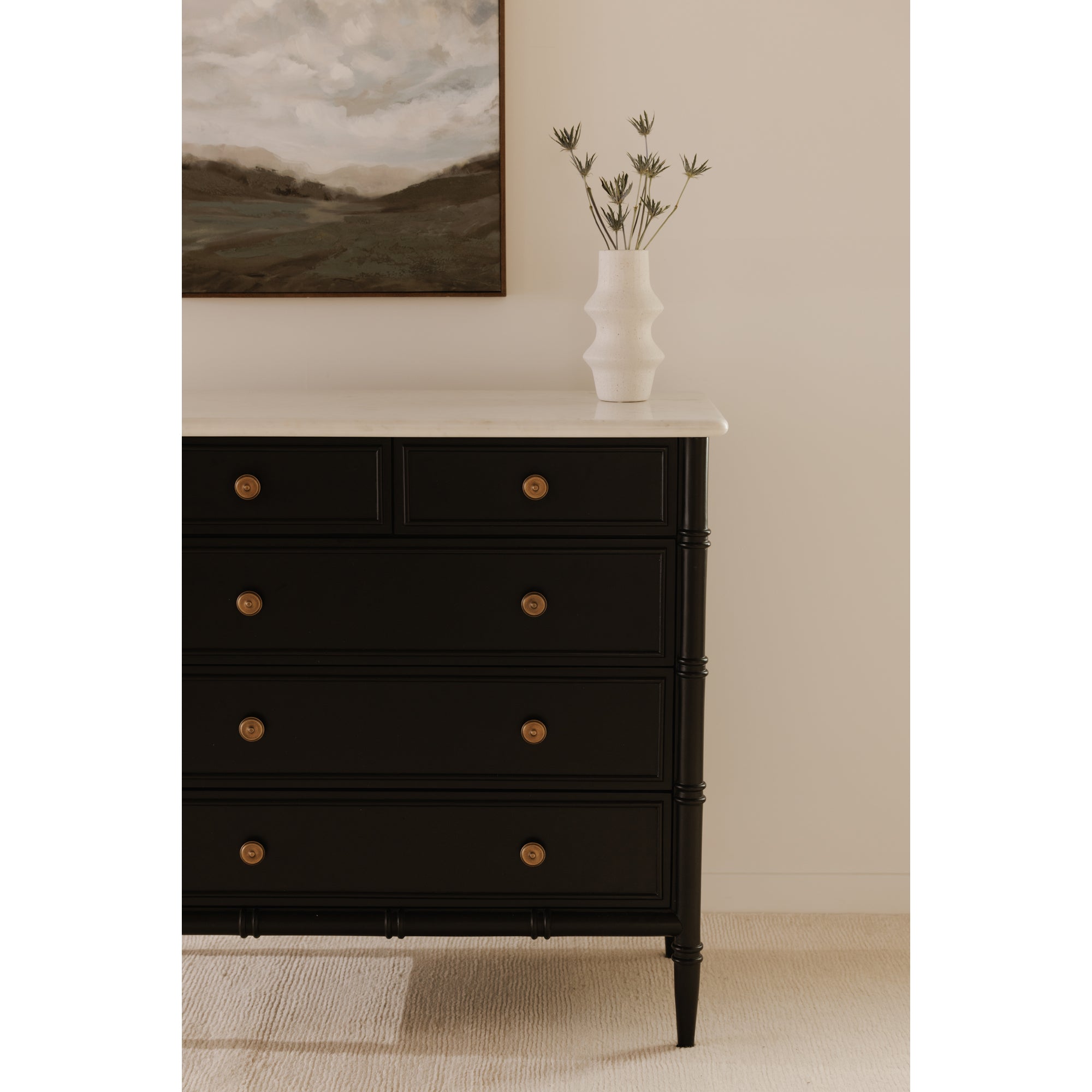 Eleanor 5 Drawer Chest Black - Central Designs