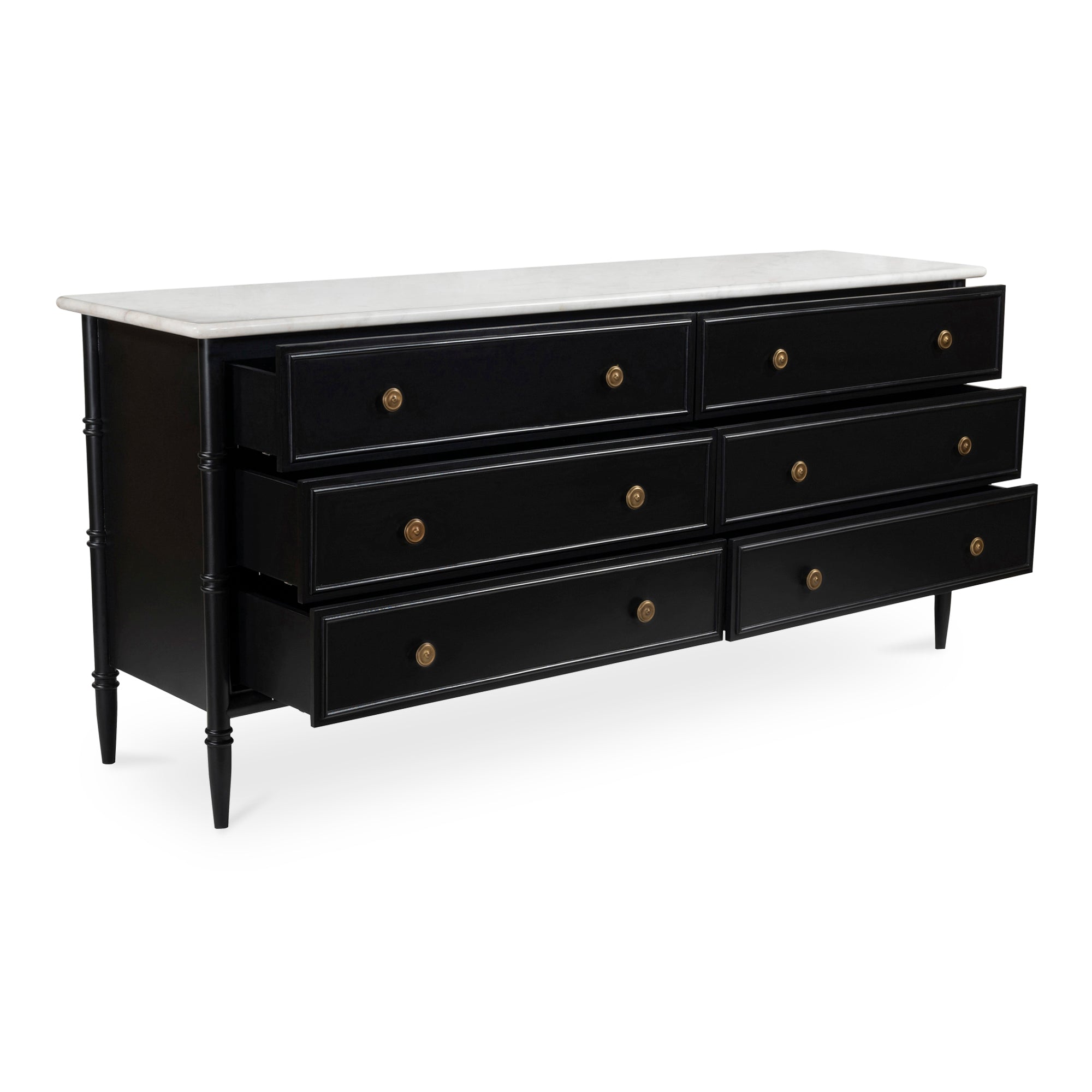 Eleanor 6 Drawer Dresser Black - Central Designs