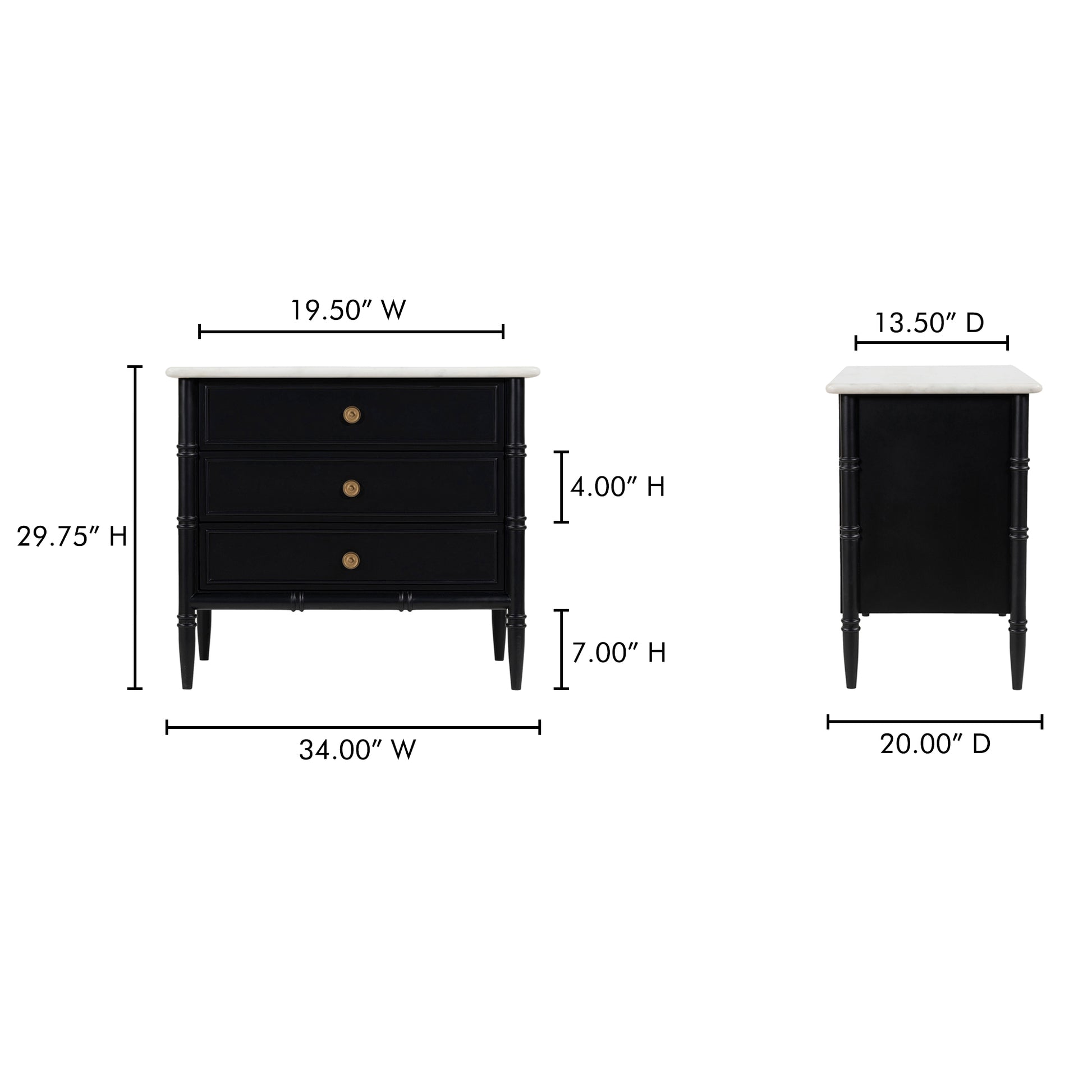 Eleanor Nightstand Black - Central Designs