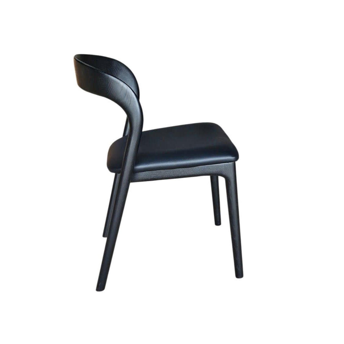 Rotondo Dining Chair - Black Frame w/ PU Seat - Central Designs