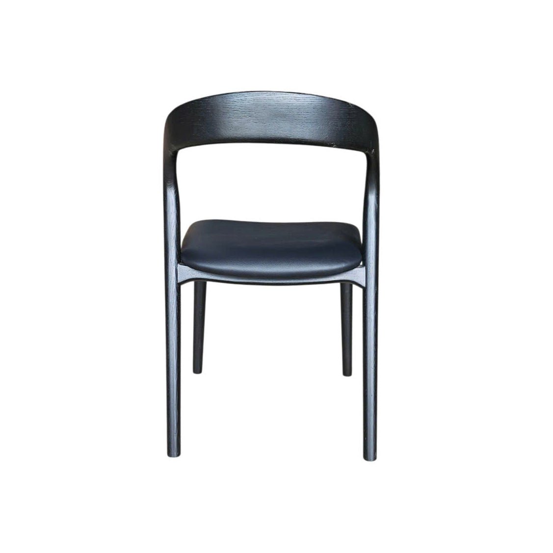 Rotondo Dining Chair - Black Frame w/ PU Seat - Central Designs