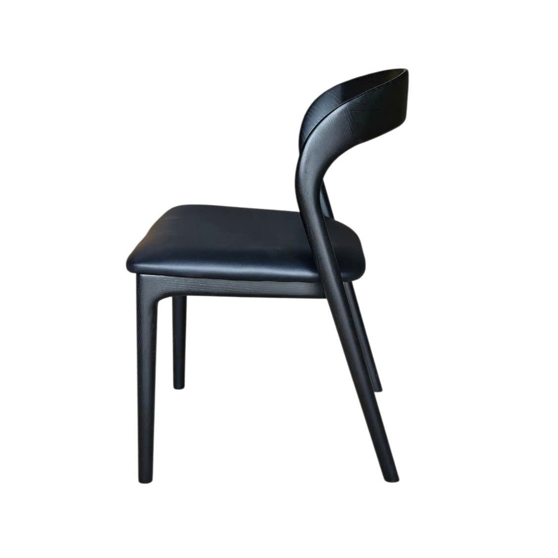 Rotondo Dining Chair - Black Frame w/ PU Seat - Central Designs