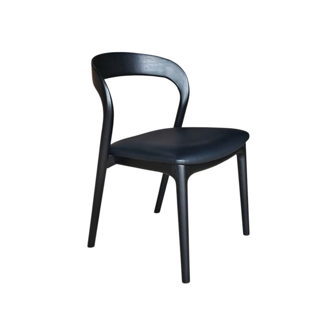 Rotondo Dining Chair - Black Frame w/ PU Seat - Central Designs