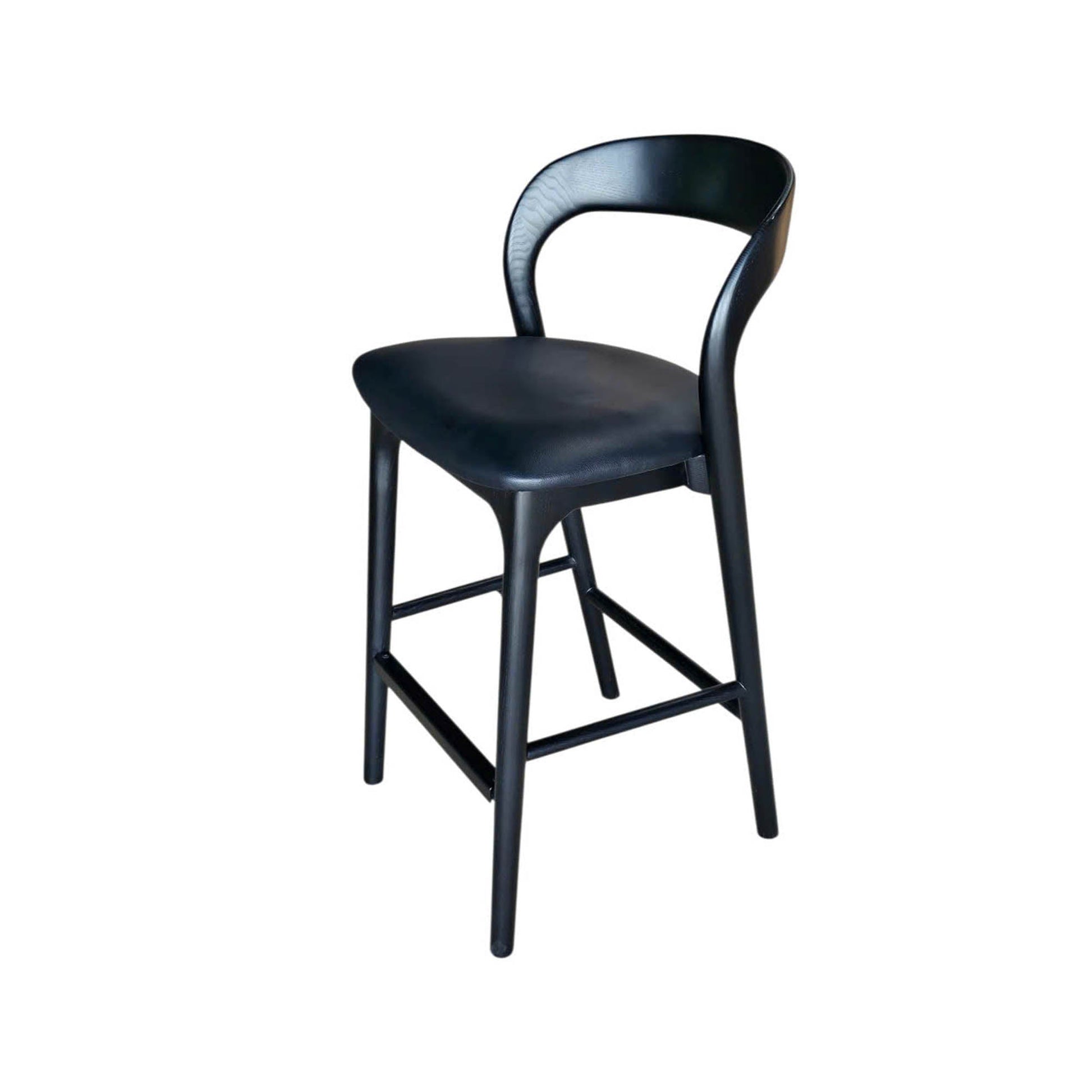Rotondo Counter Stool - Black Frame w/ PU Seat - Central Designs