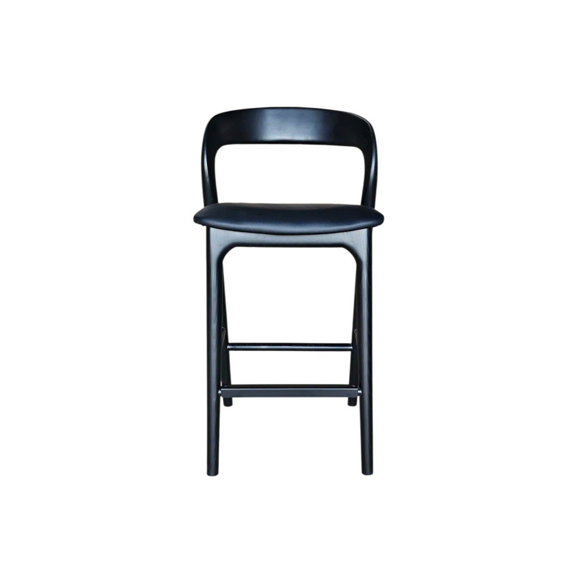 Rotondo Counter Stool - Black Frame w/ PU Seat - Central Designs