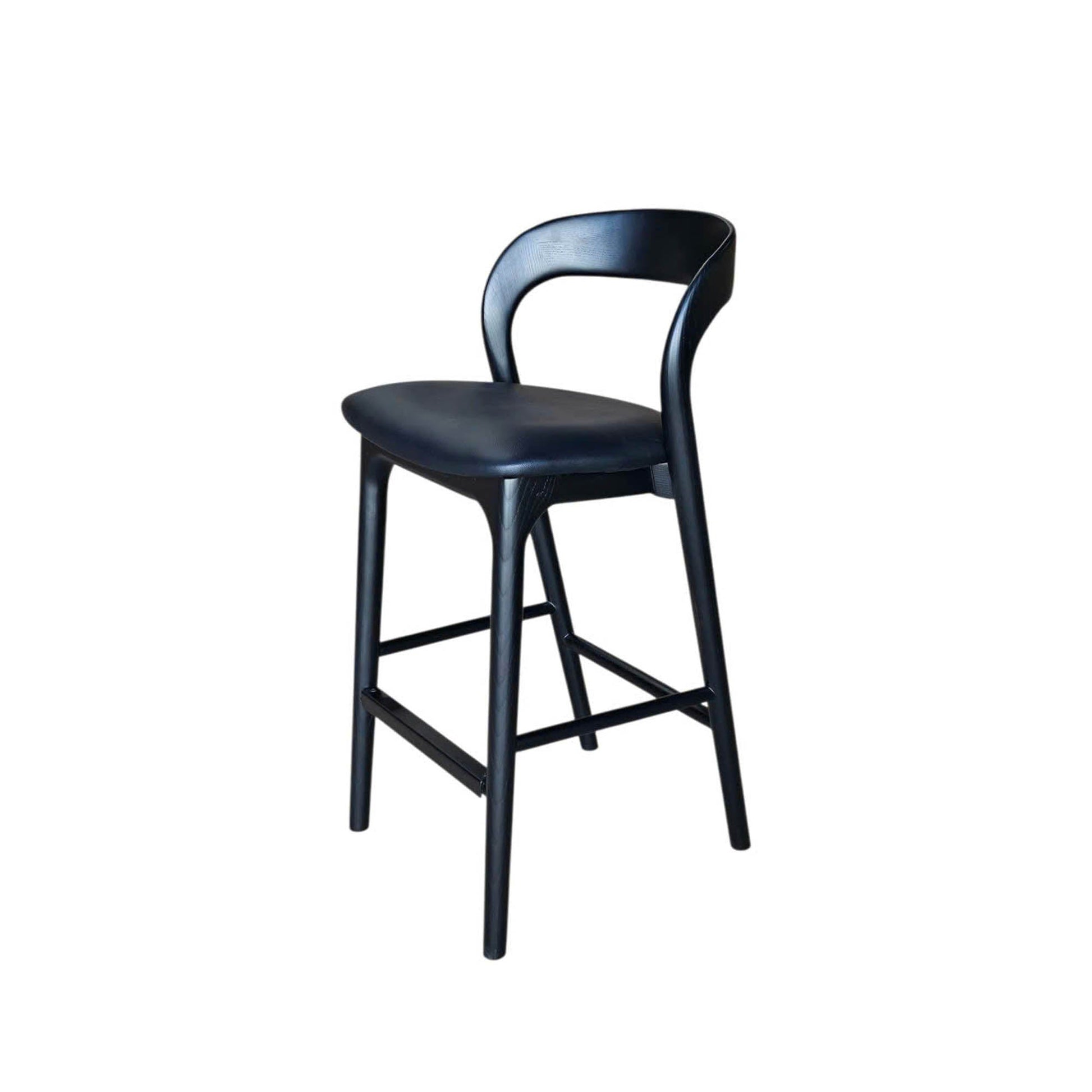 Rotondo Counter Stool - Black Frame w/ PU Seat - Central Designs