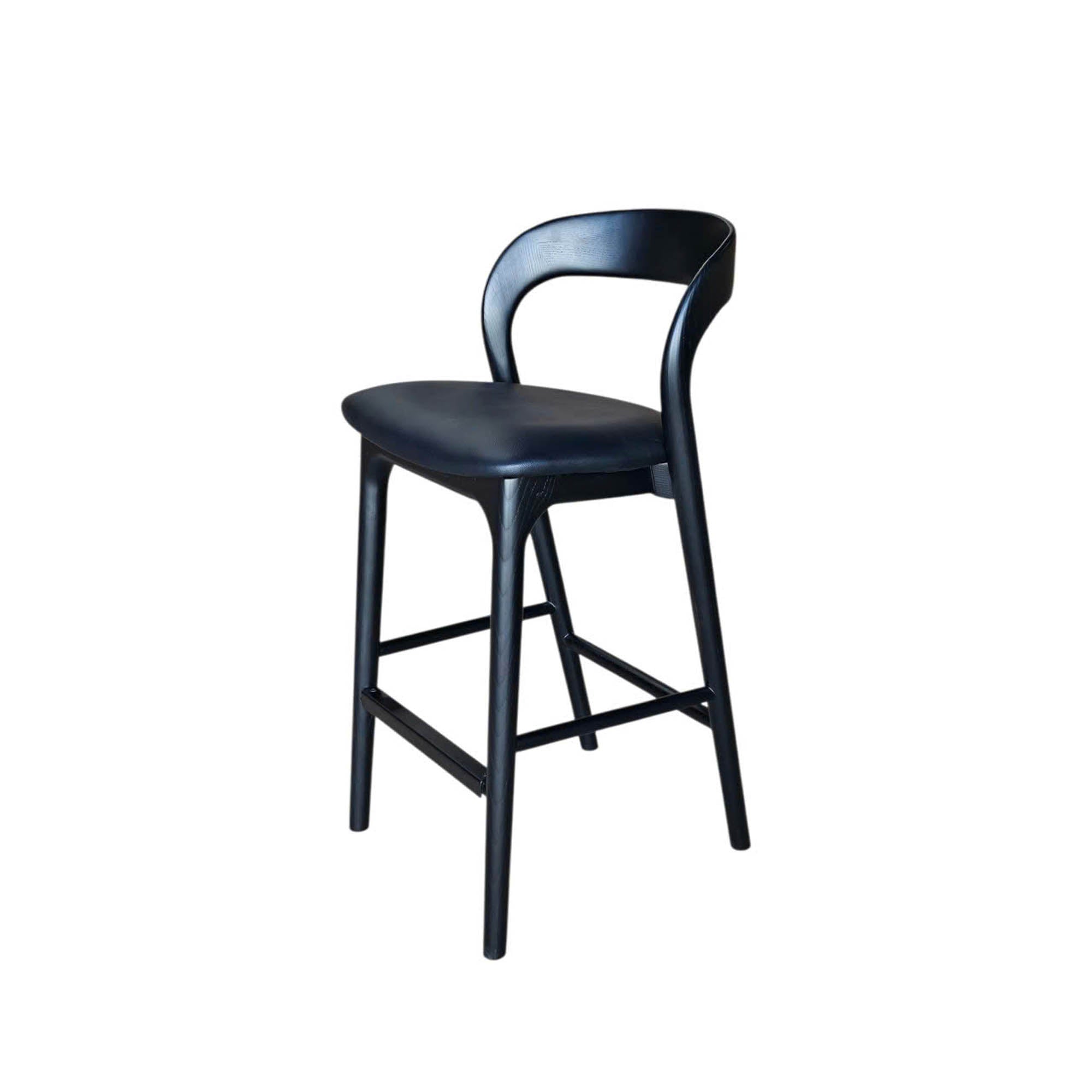 Rotondo Counter Stool - Black Frame w/ PU Seat - Central Designs
