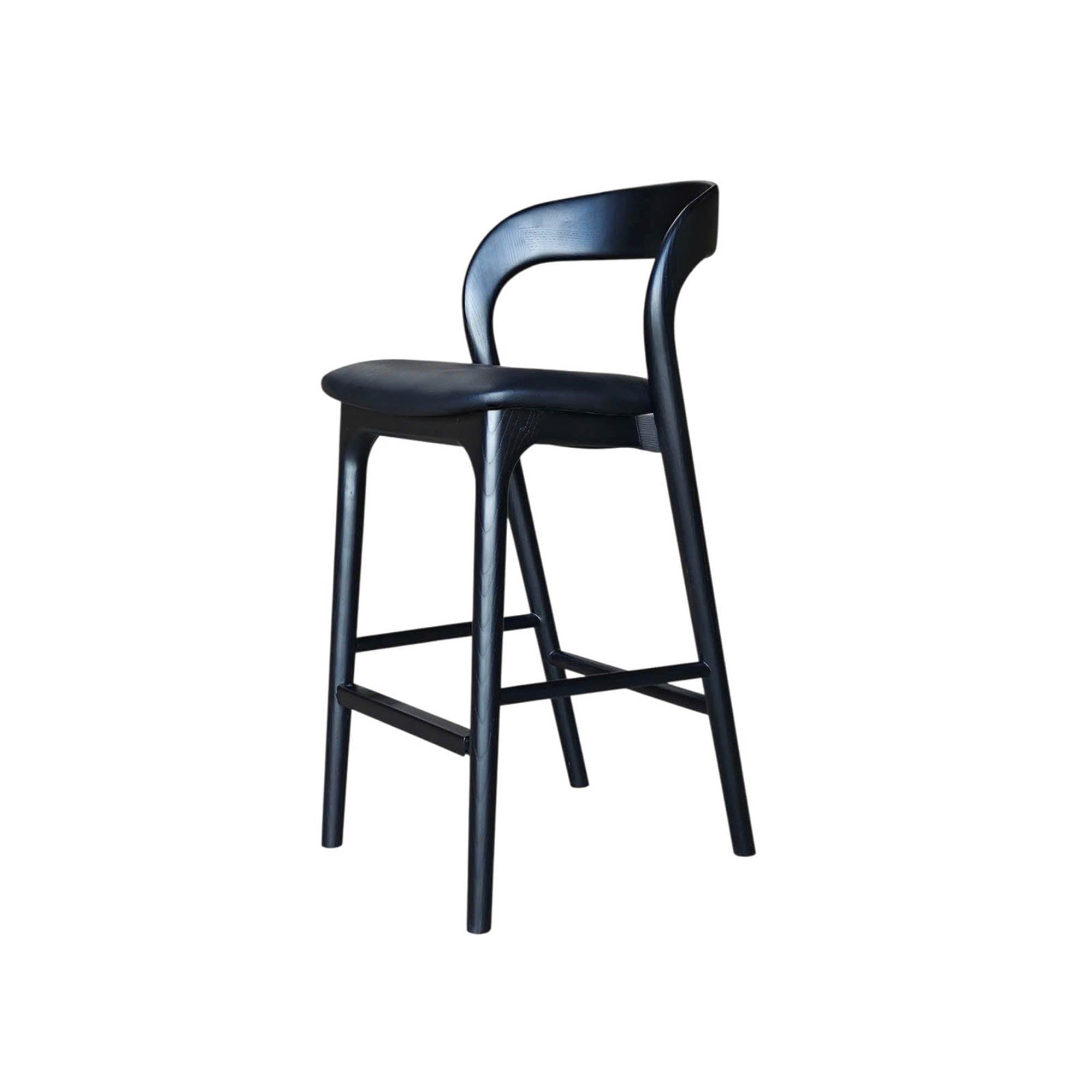 Rotondo Counter Stool - Black Frame w/ PU Seat - Central Designs