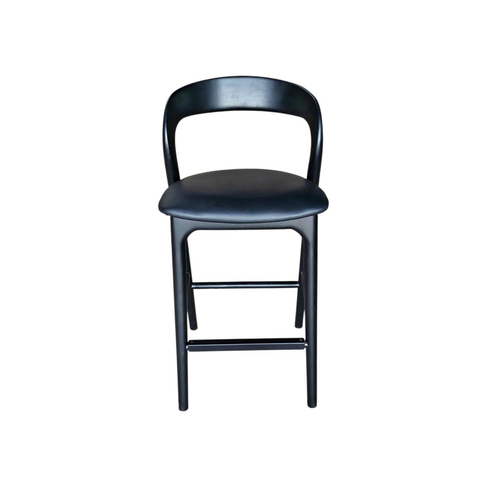Rotondo Counter Stool - Black Frame w/ PU Seat - Central Designs