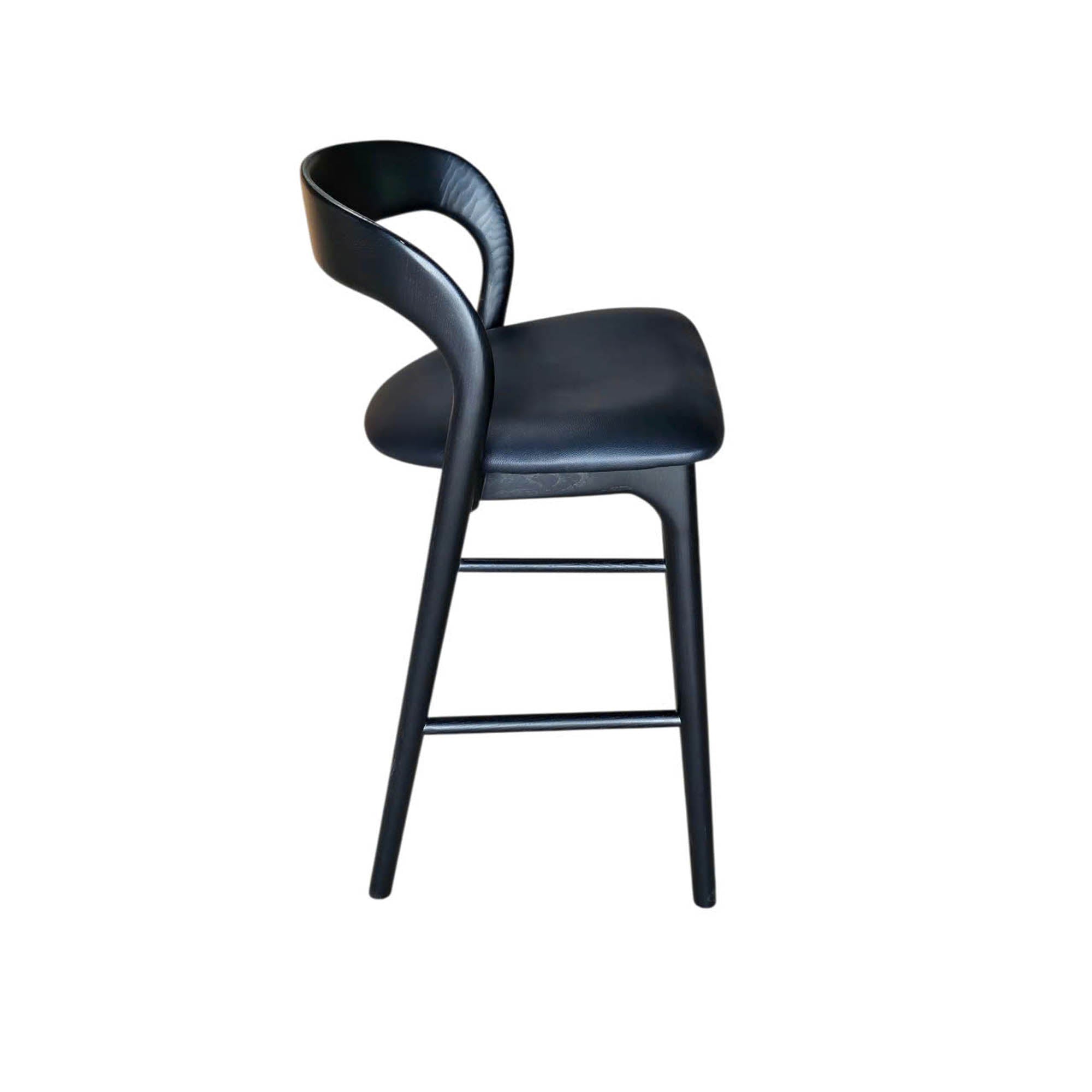 Rotondo Counter Stool - Black Frame w/ PU Seat - Central Designs