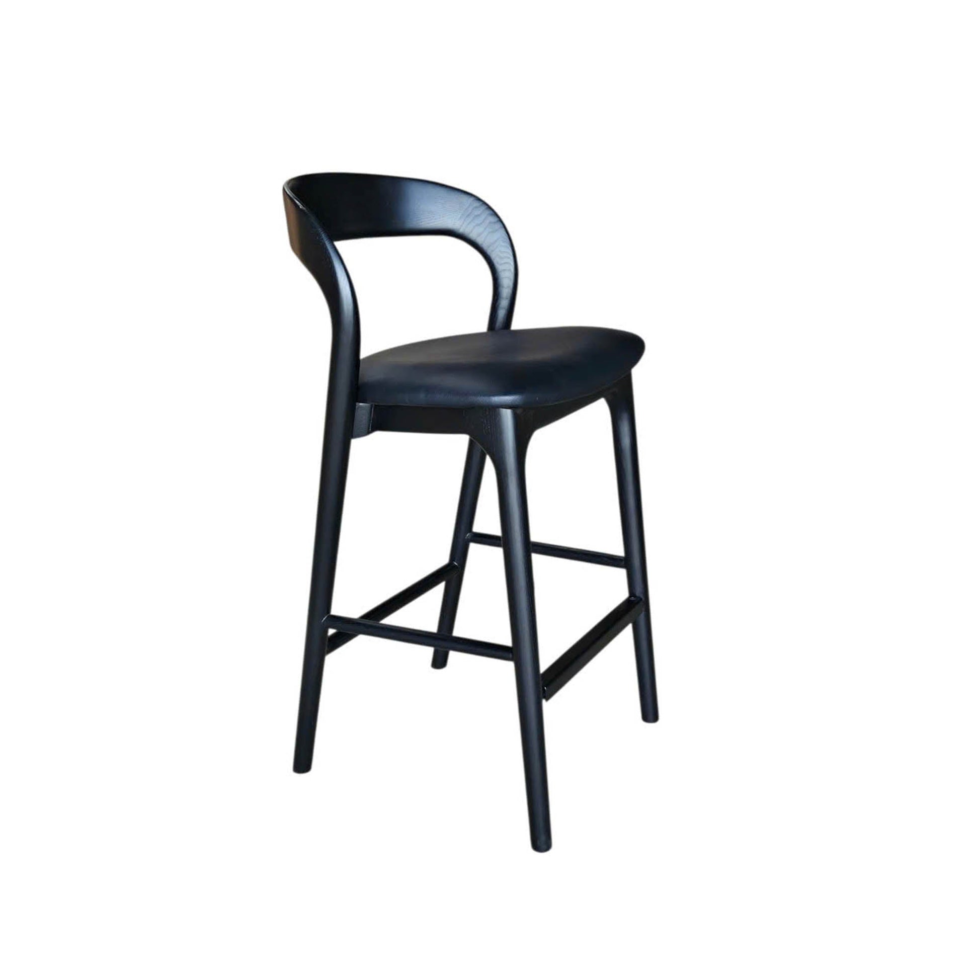 Rotondo Counter Stool - Black Frame w/ PU Seat - Central Designs
