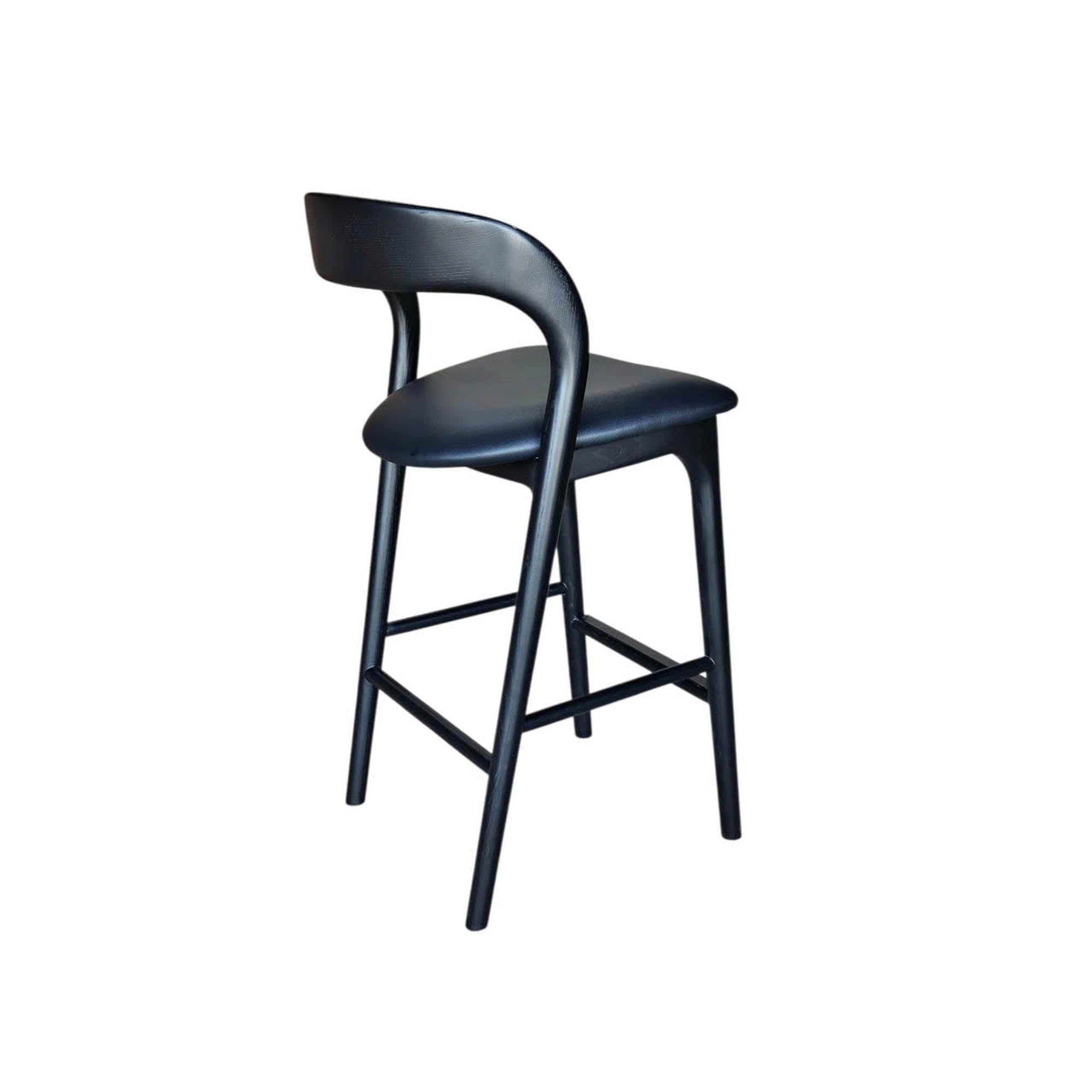 Rotondo Counter Stool - Black Frame w/ PU Seat - Central Designs