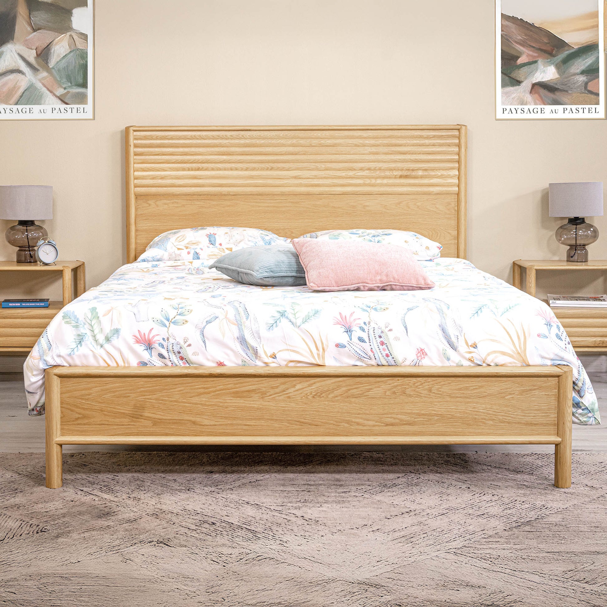 Runway Queen Bed - Light Oak - Central Designs