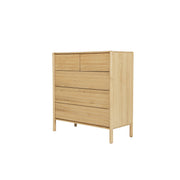 Runway 5 Drawer Chest - Light Oak - Central Designs
