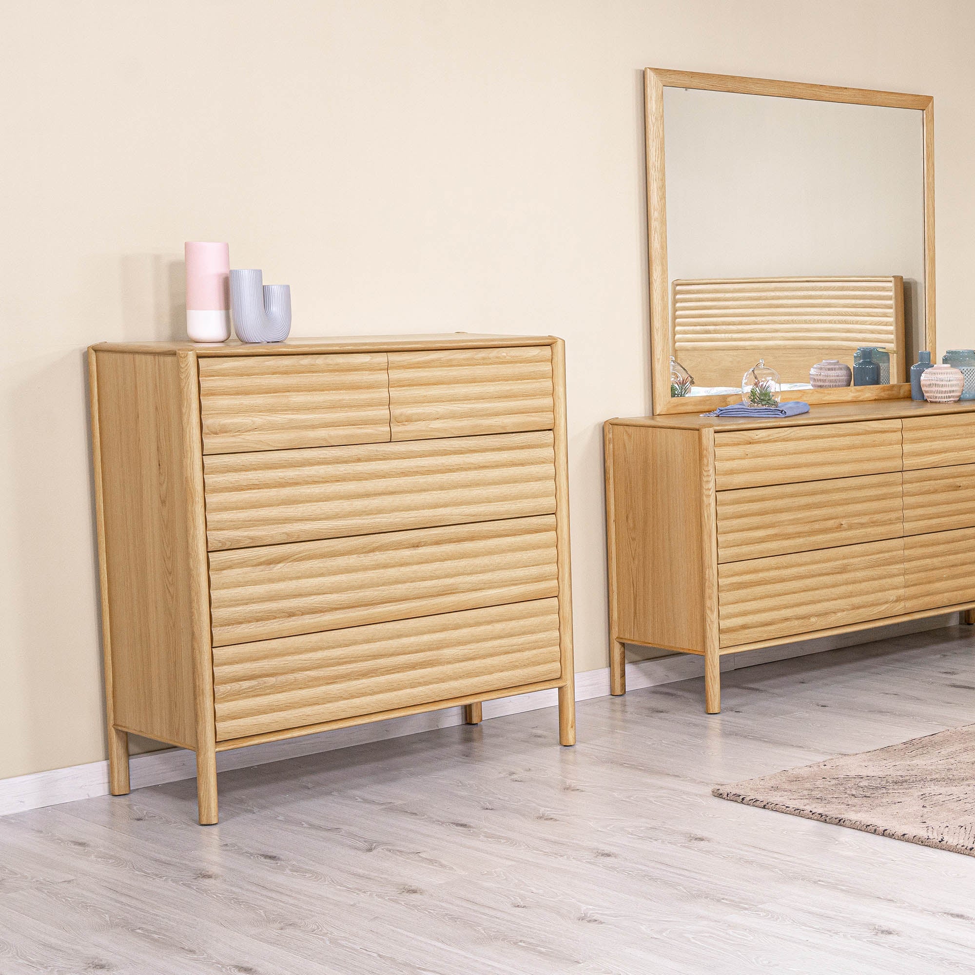 Runway 5 Drawer Chest - Light Oak - Central Designs