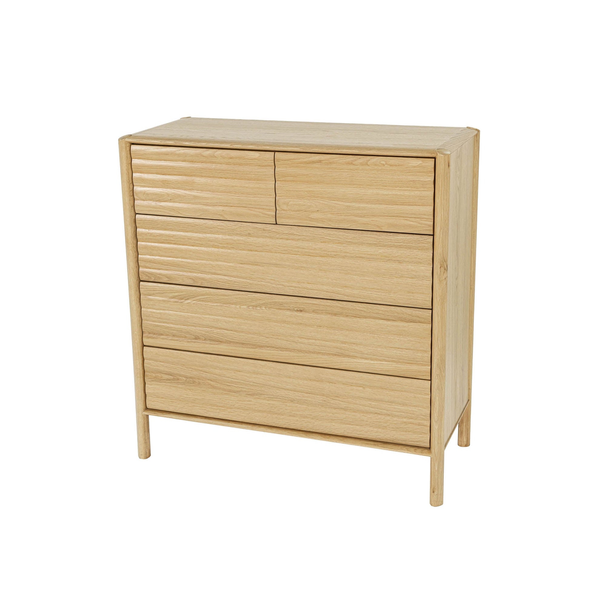 Runway 5 Drawer Chest - Light Oak - Central Designs