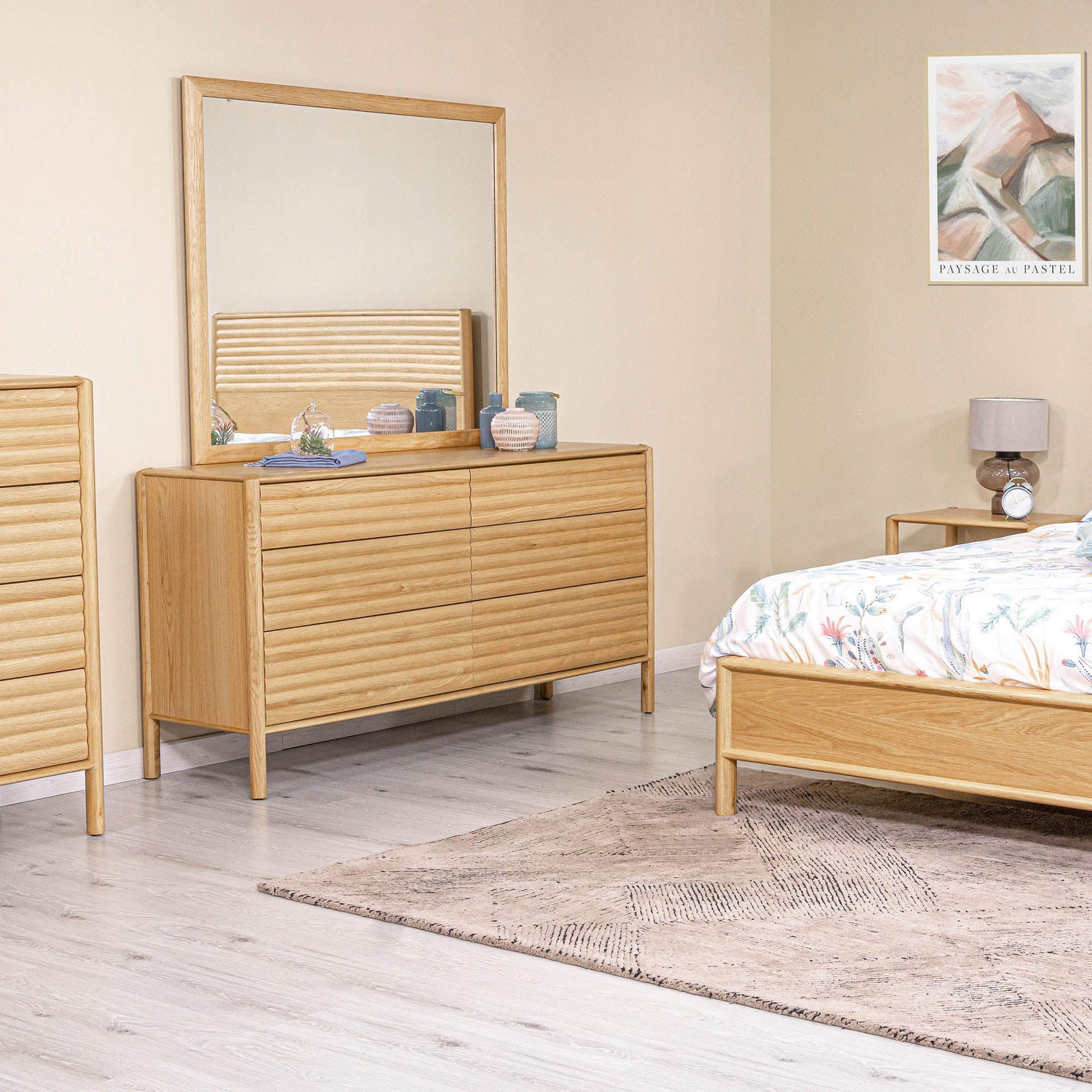 Runway 6 Drawer Dresser - Light Oak - Central Designs
