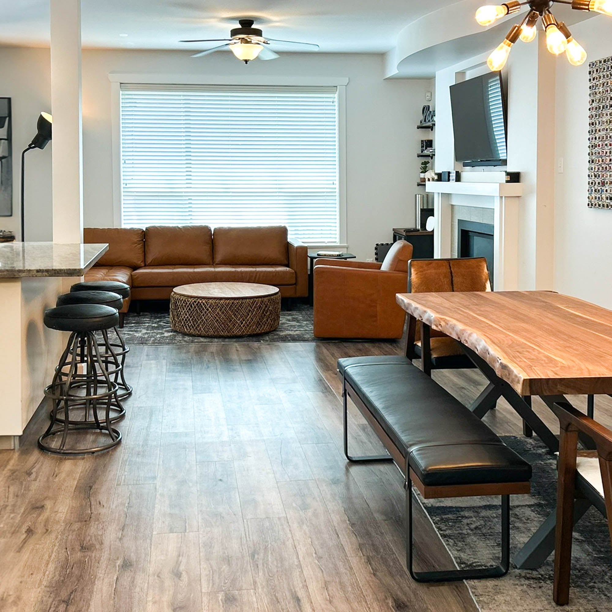 Bowie Stool - Black Leather - Central Designs