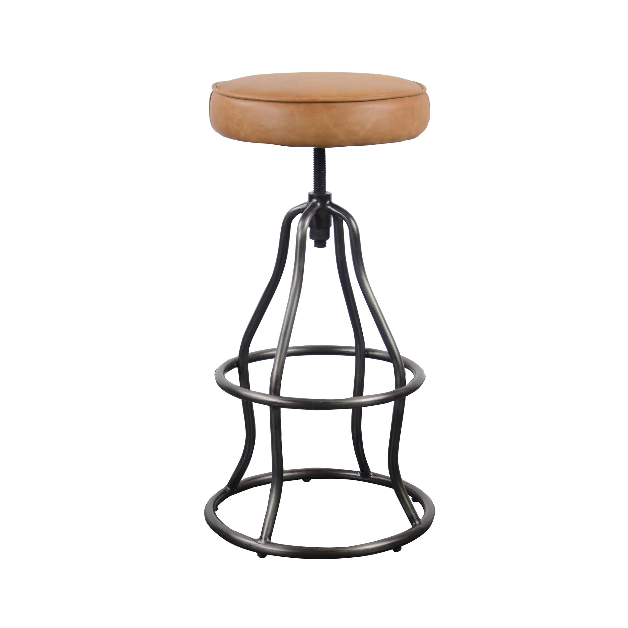 Bowie Stool - Cognac Leather - Central Designs