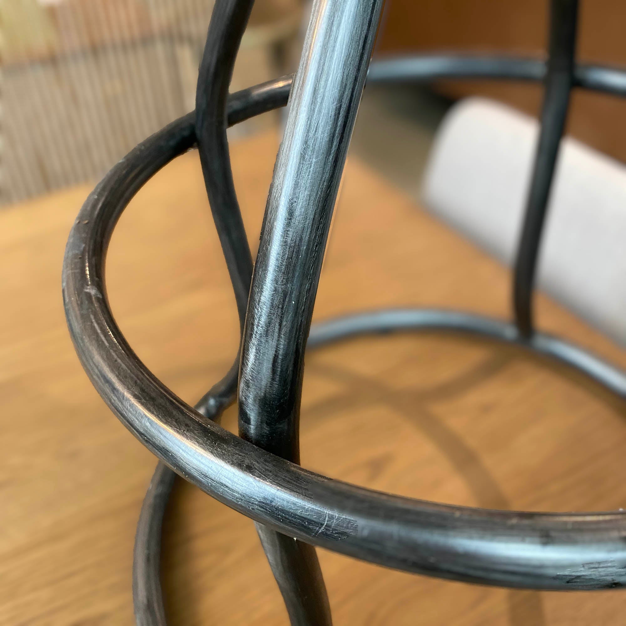 Bowie Stool - Black Leather - Central Designs