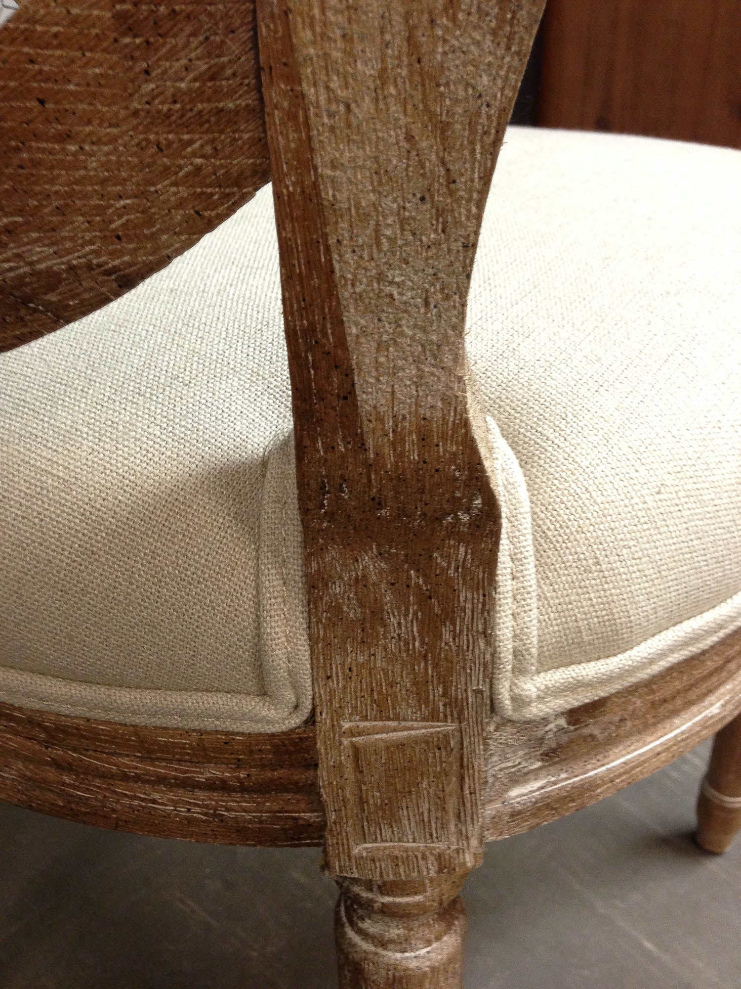 Napoleon Dining Chair w/ Cane Back - Antique Linen - Central Designs