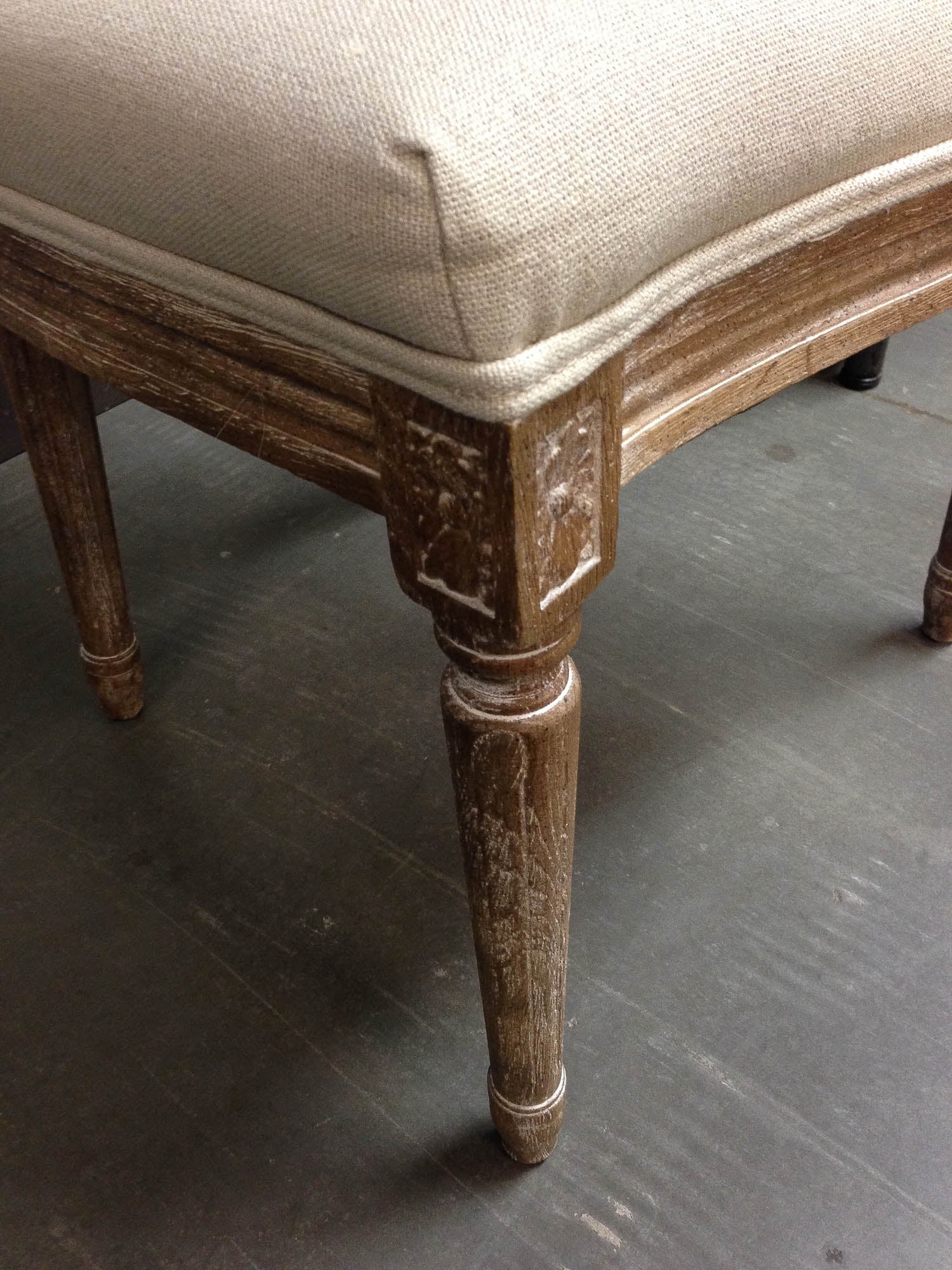 Napoleon Dining Chair w/ Cane Back - Antique Linen - Central Designs