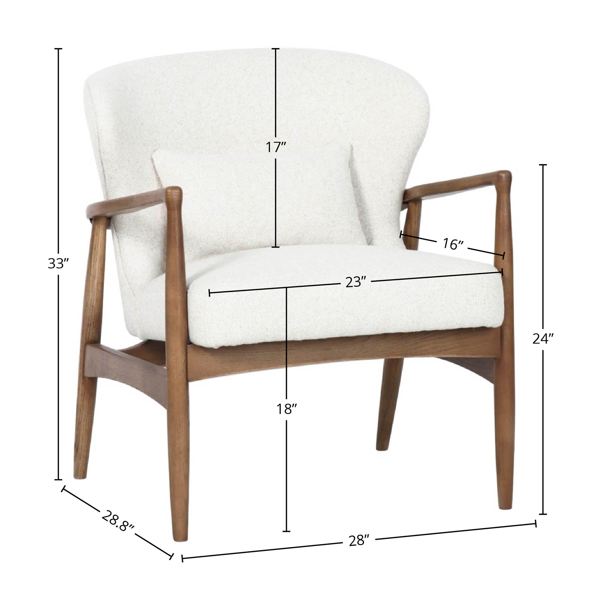 Rhodes Club Chair - Snow - Central Designs