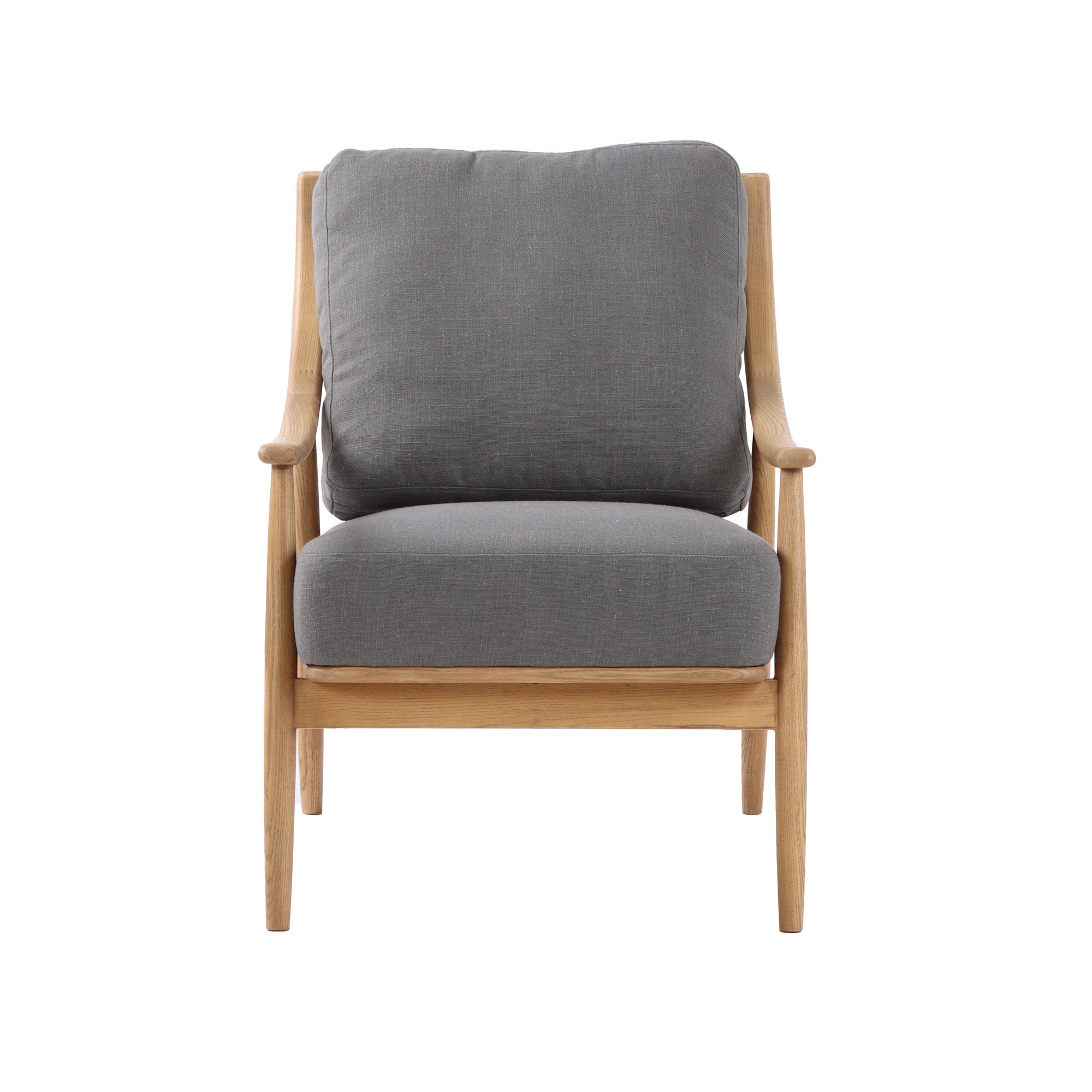 Kinsley Club Chair - Stormy Grey/Natural Frame - Central Designs
