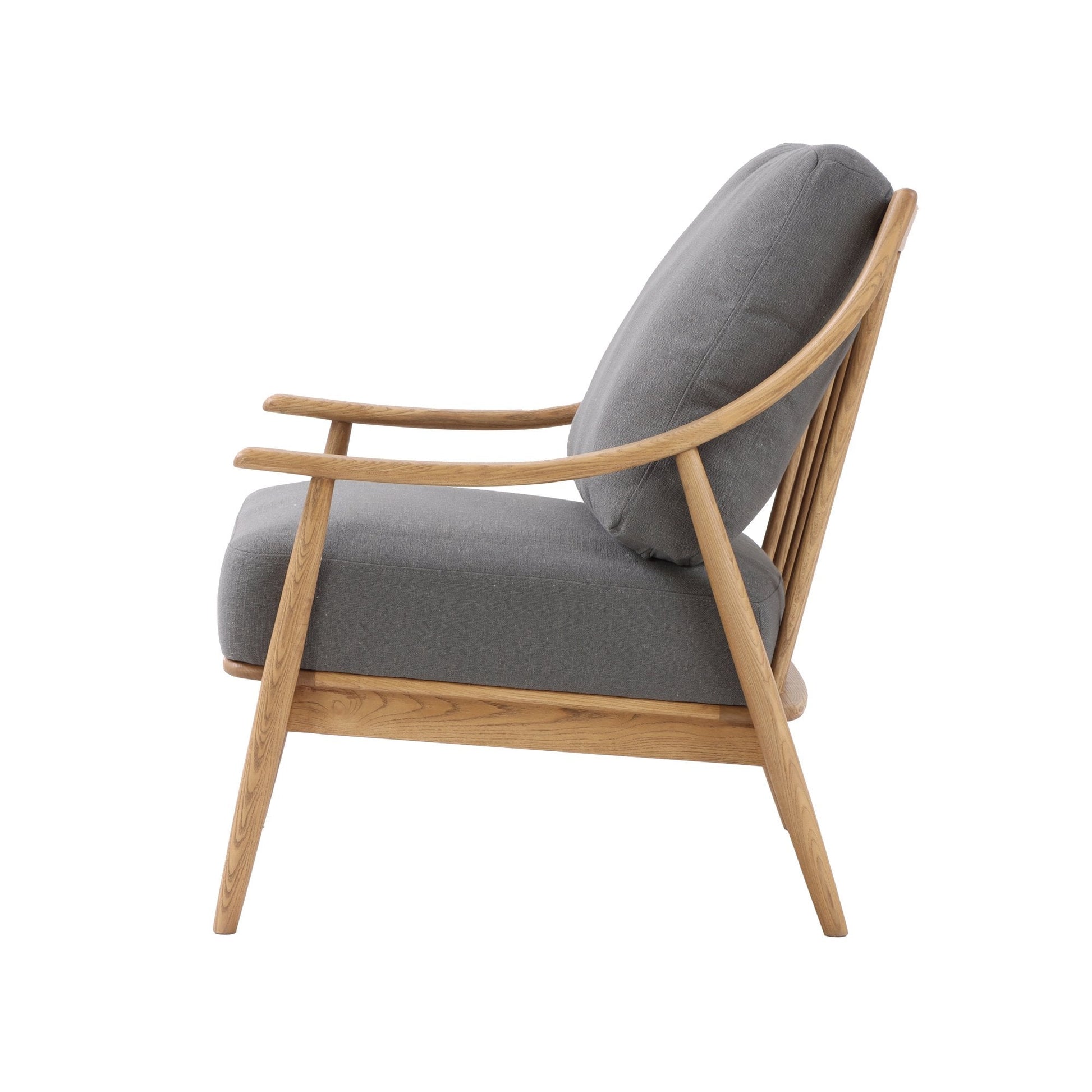 Kinsley Club Chair - Stormy Grey/Natural Frame - Central Designs
