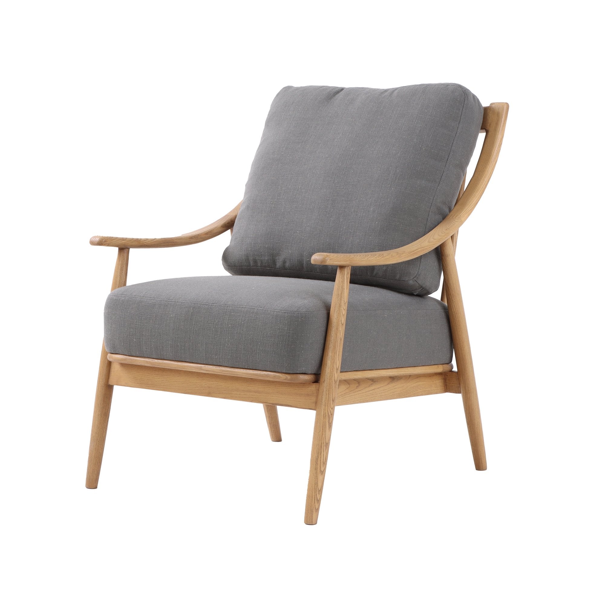 Kinsley Club Chair - Stormy Grey/Natural Frame - Central Designs