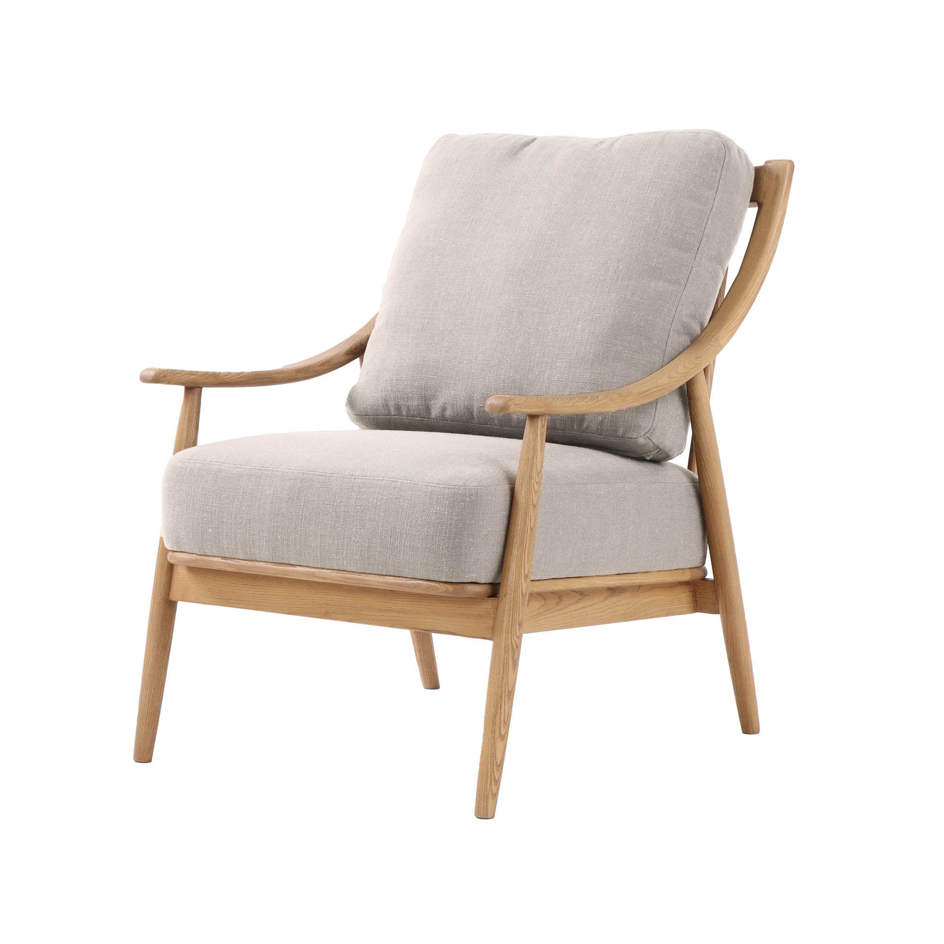 Kinsley Club Chair - Light Linen/ Natural Frame - Central Designs