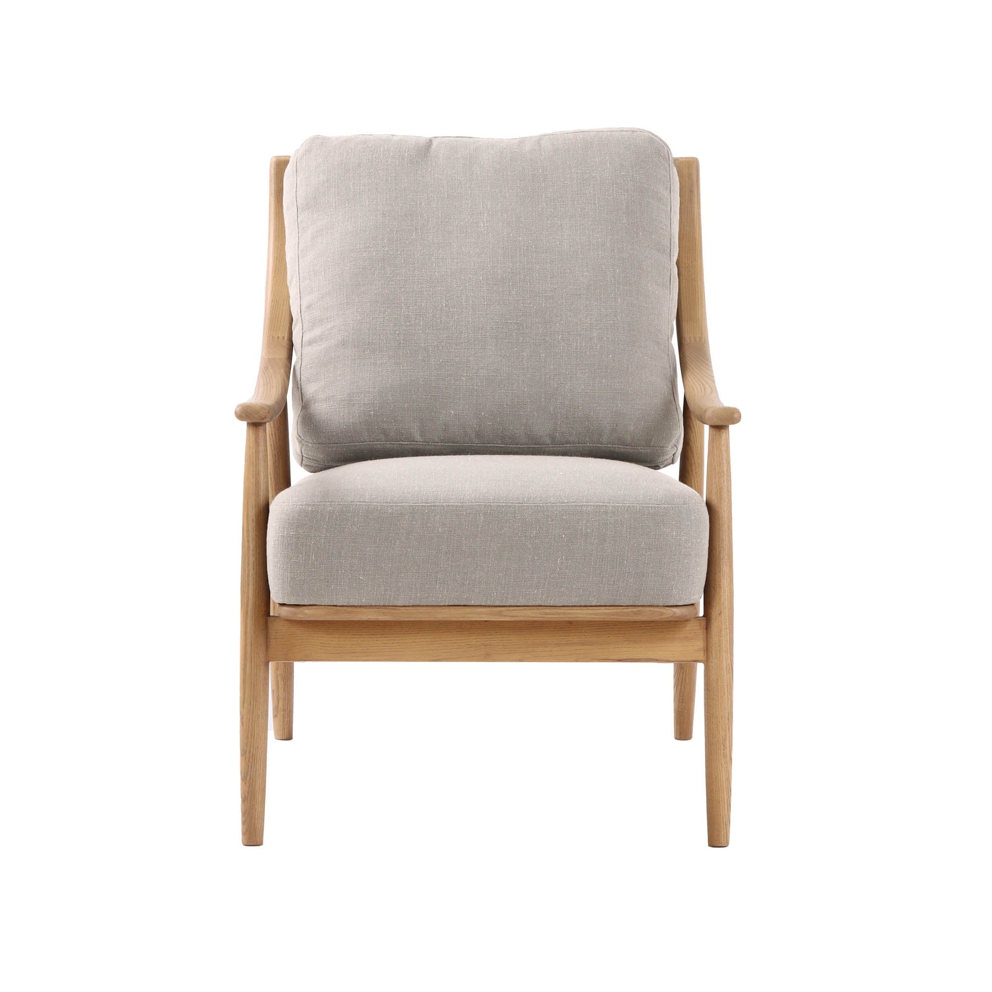 Kinsley Club Chair - Light Linen/ Natural Frame - Central Designs