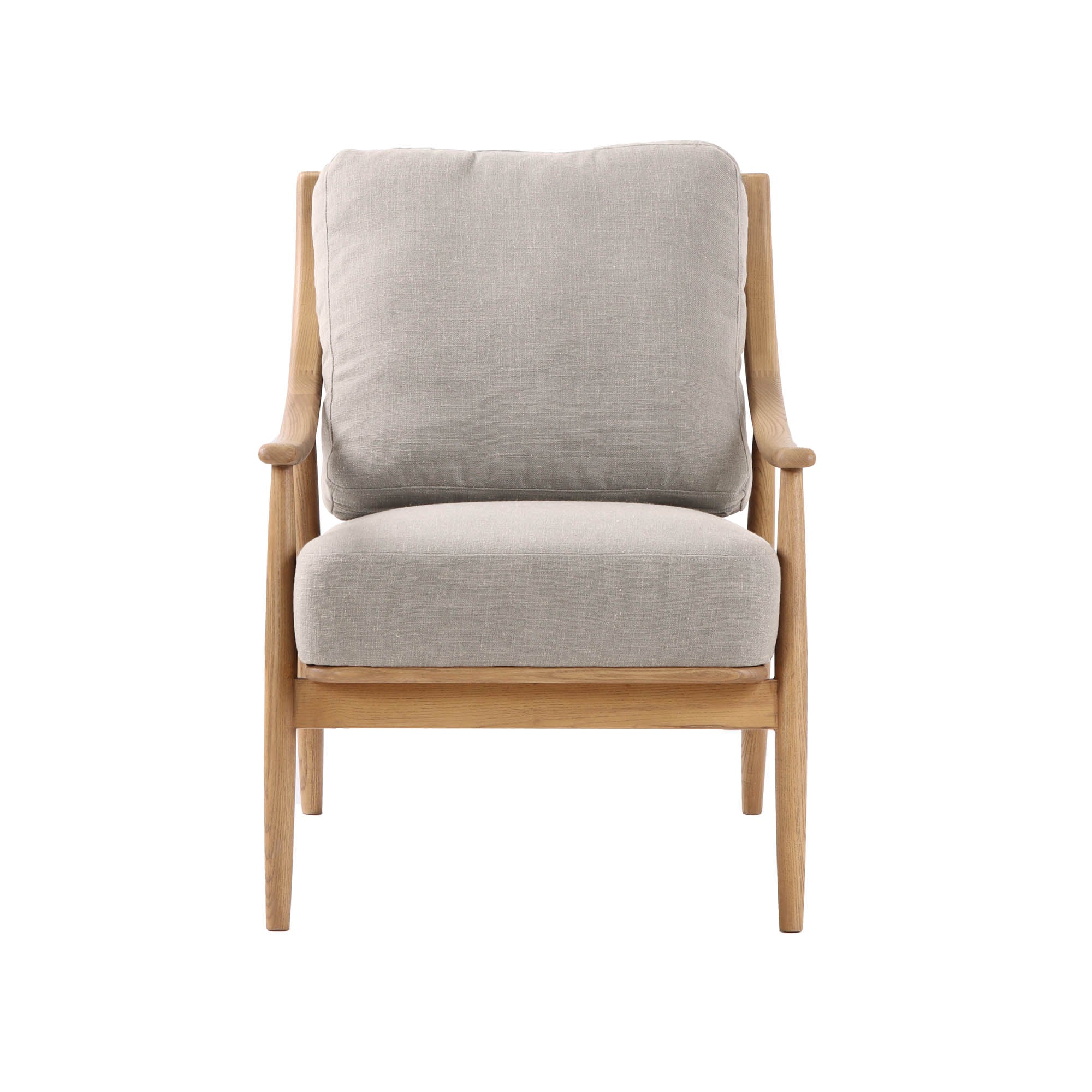 Kinsley Club Chair - Light Linen/ Natural Frame - Central Designs