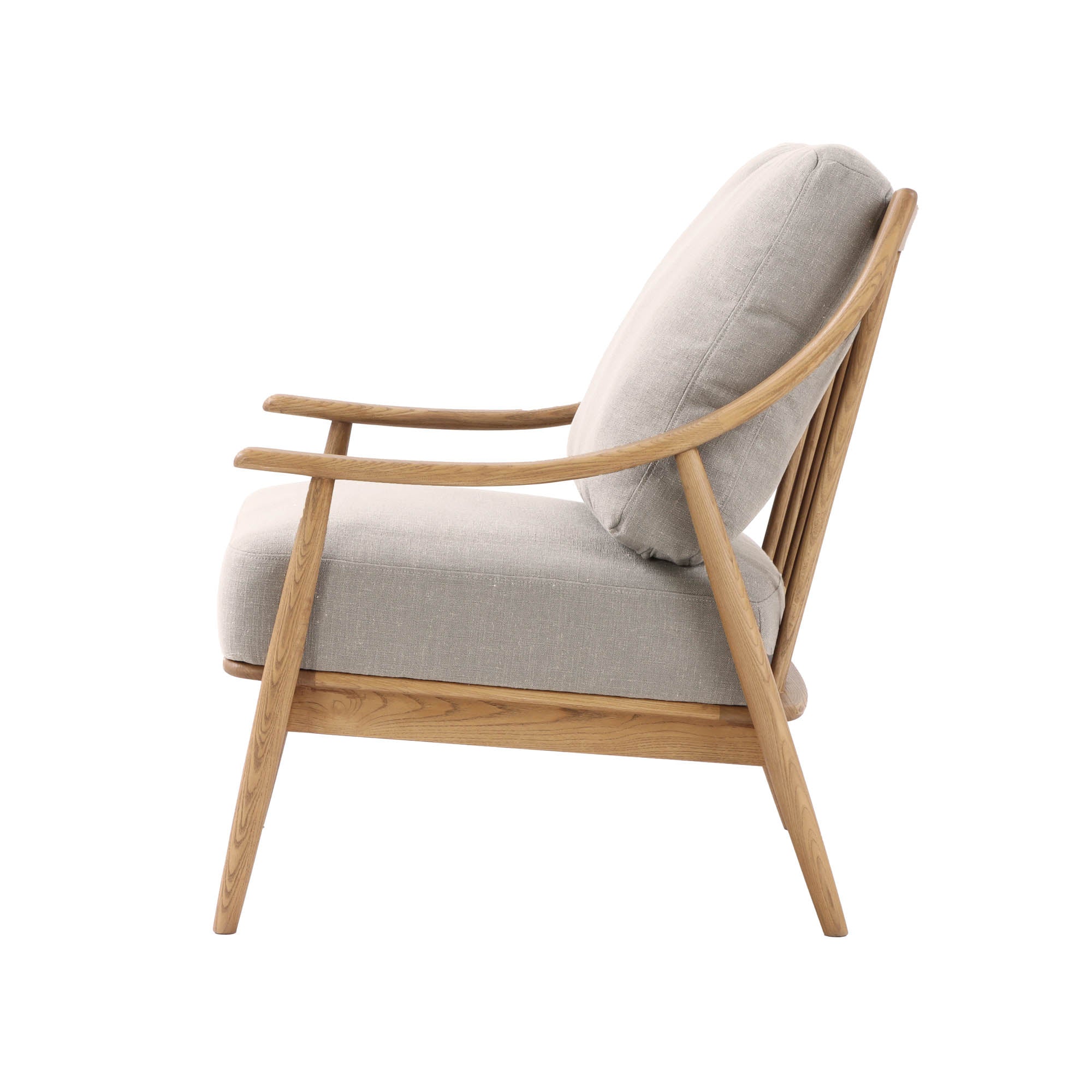 Kinsley Club Chair - Light Linen/ Natural Frame - Central Designs