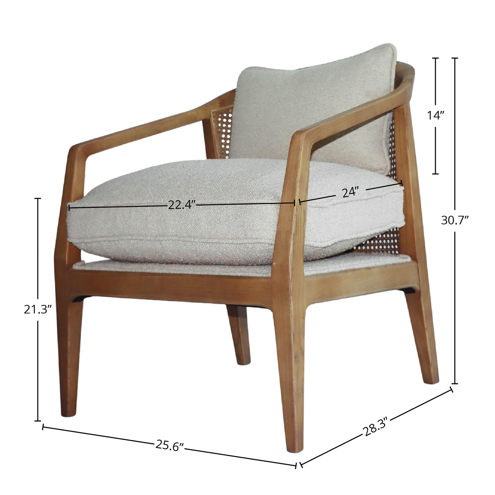 Rosa Club Chair - Sand Boucle - Central Designs