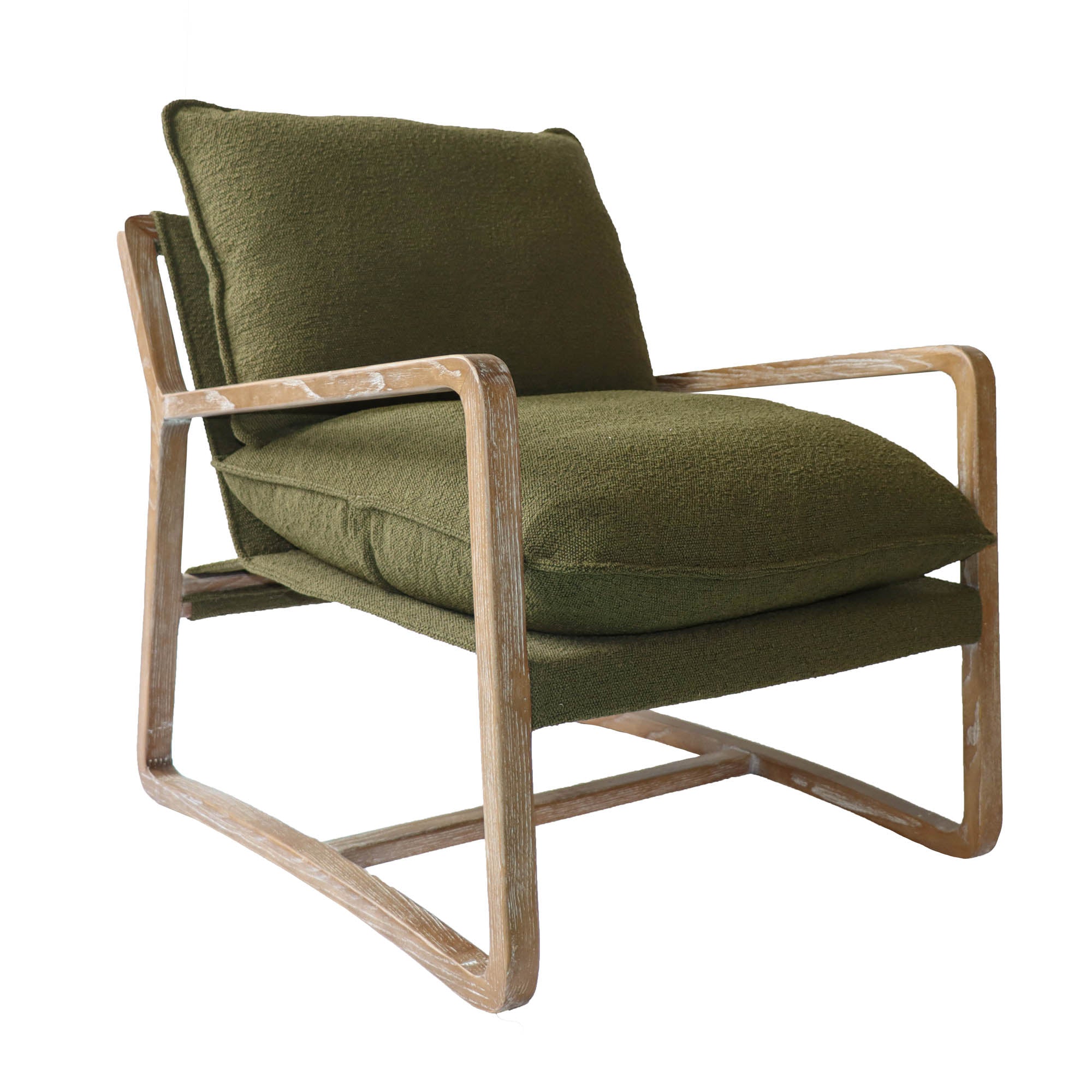 Huntington Club Chair - Moss Boucle - Central Designs