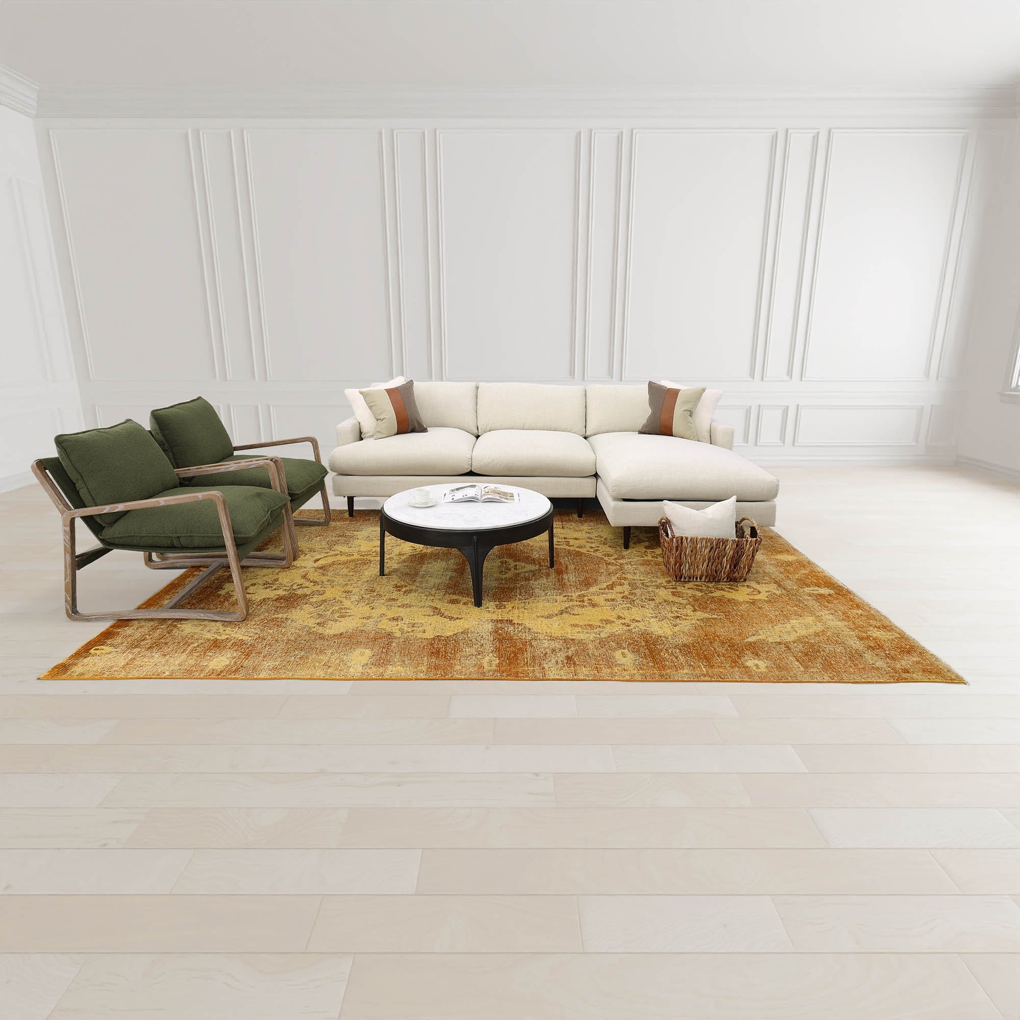Huntington Club Chair - Moss Boucle - Central Designs