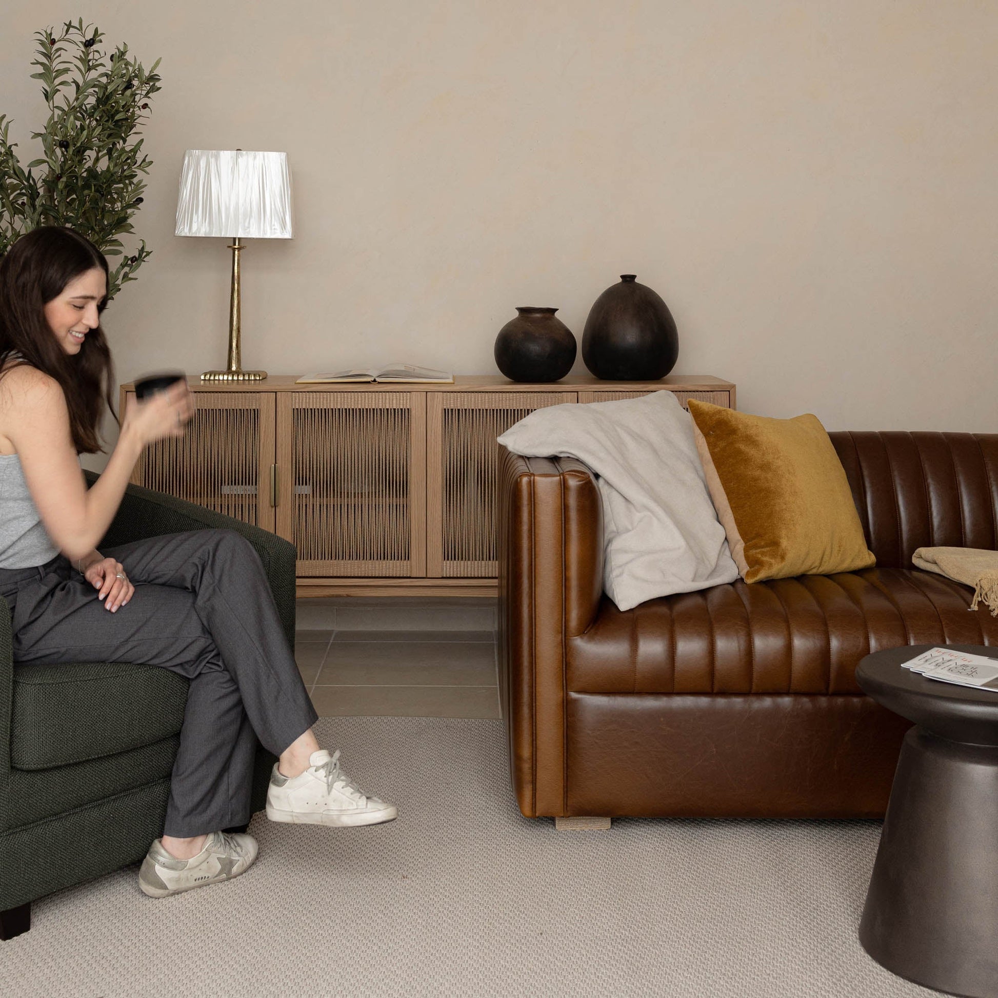 Channel Sofa - Camel Brown - Central Designs