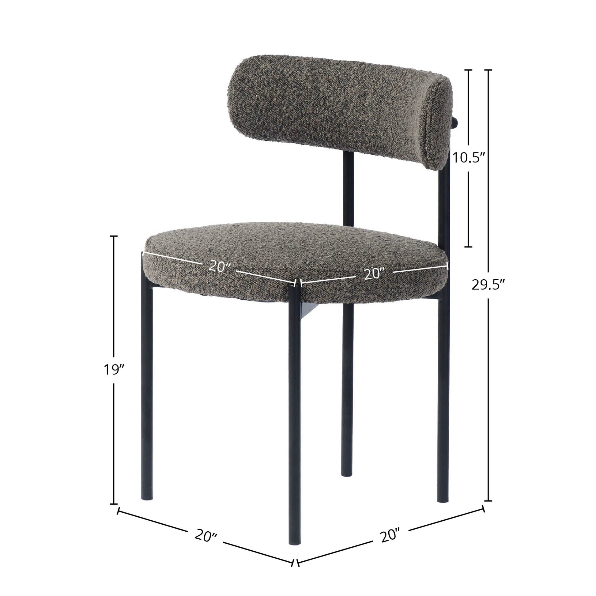 Cleo Dining Chair - Brown Boucle - Central Designs