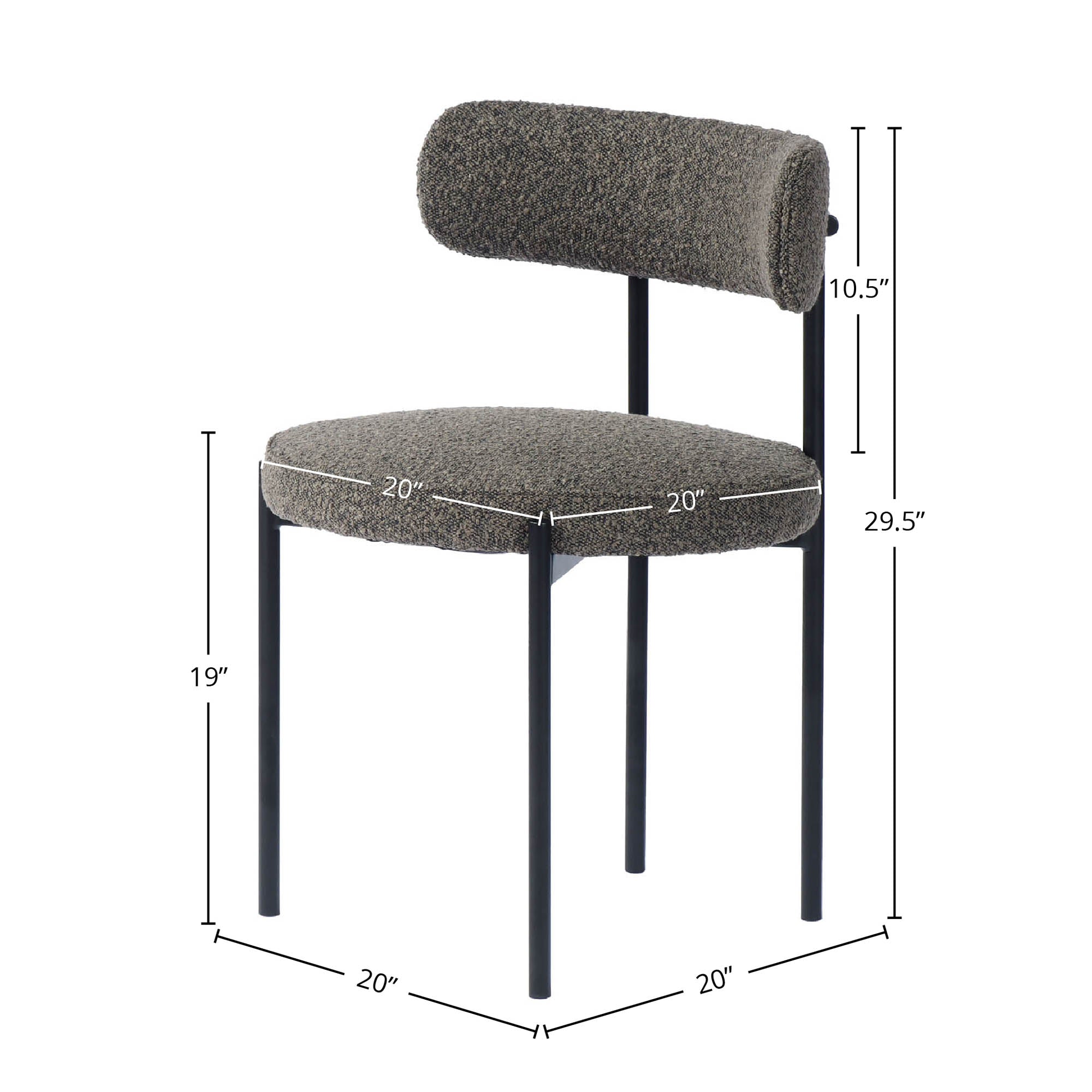Cleo Dining Chair - Brown Boucle - Central Designs
