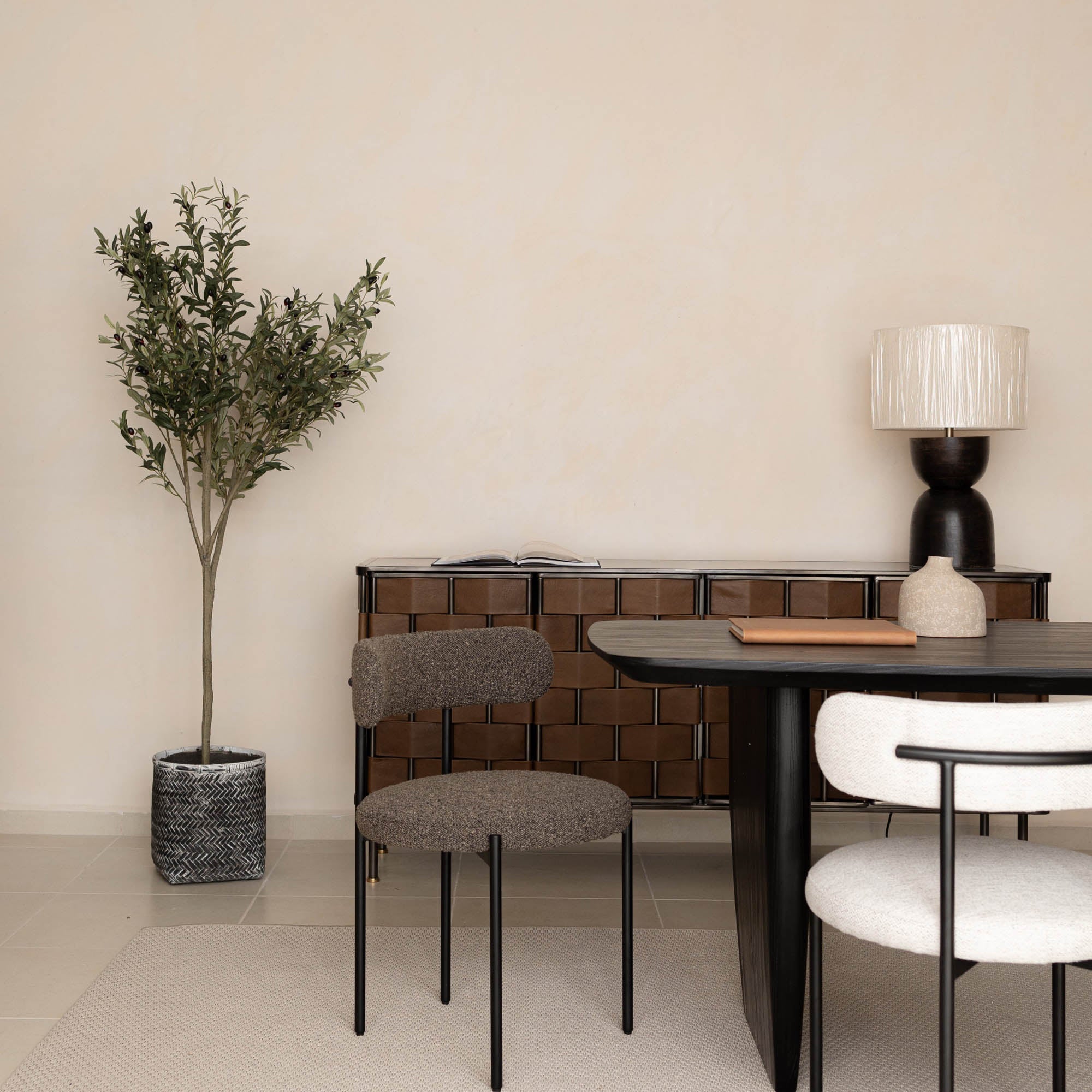 Cleo Dining Chair - Brown Boucle - Central Designs